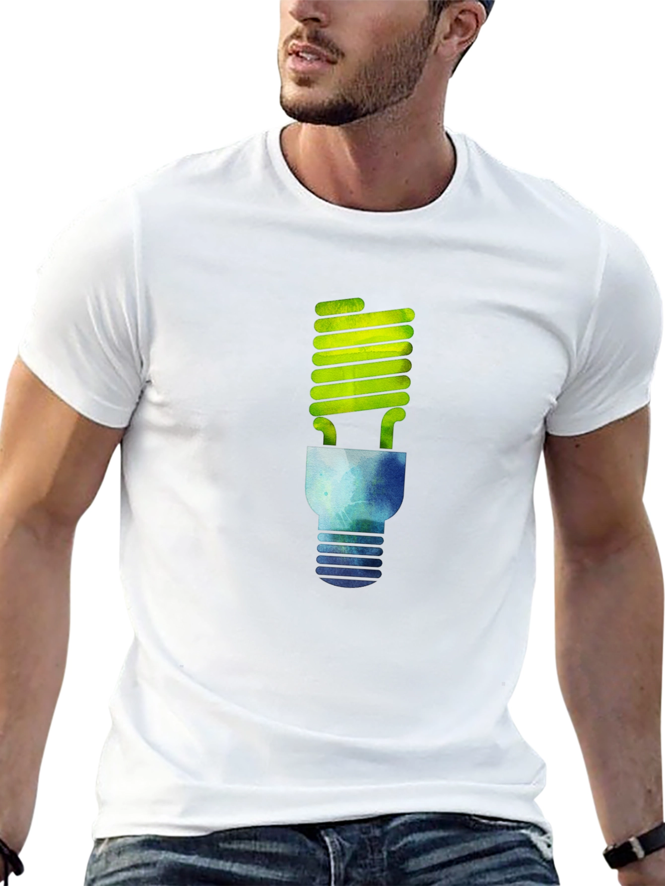 Eco-Friendly Bulb Graphic T-Shirt