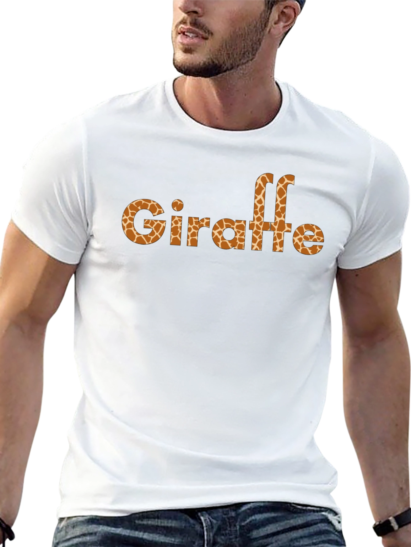 Giraffe Print Black T-Shirt