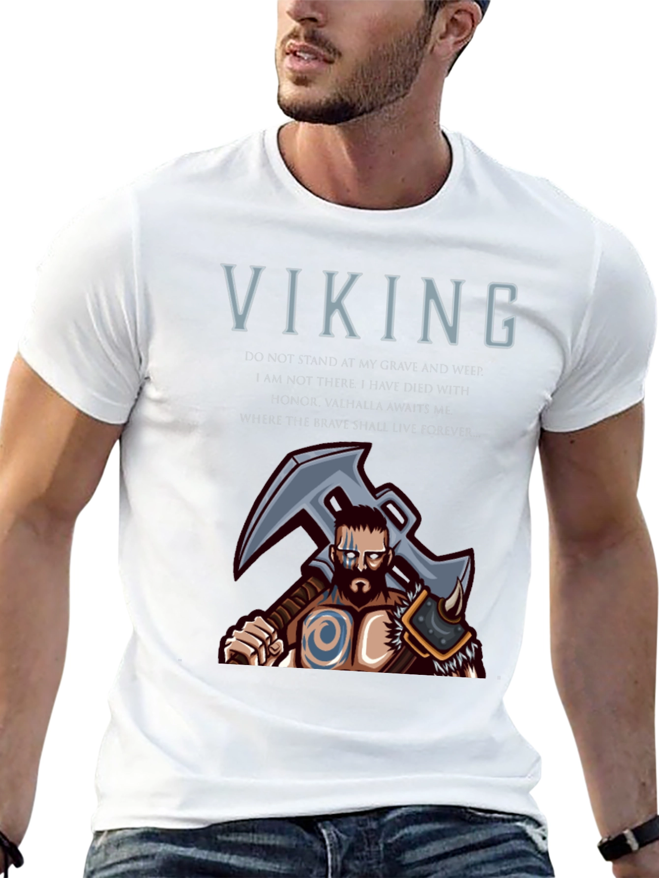 Viking Warrior T-Shirt - Valhalla Awaits