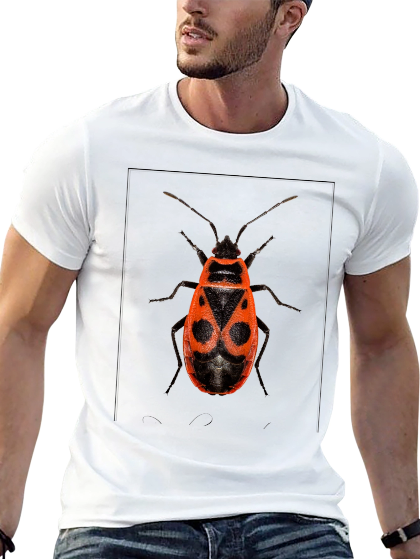 Bug Print Black Tee
