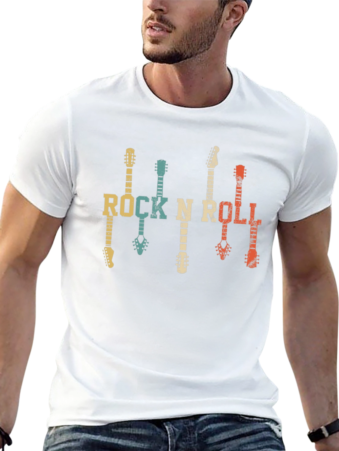 Retro Rock N Roll Guitar T-Shirt