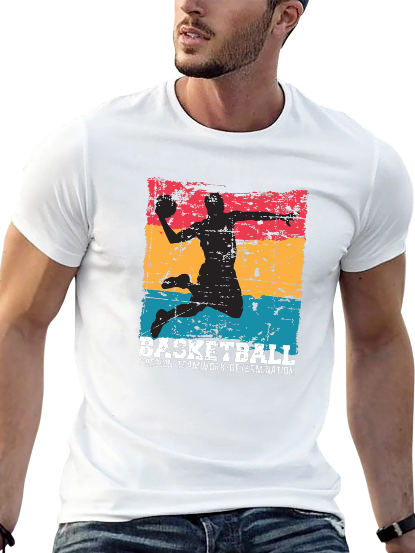 Basketball Graphic Tee - Passion Teamwork Determination