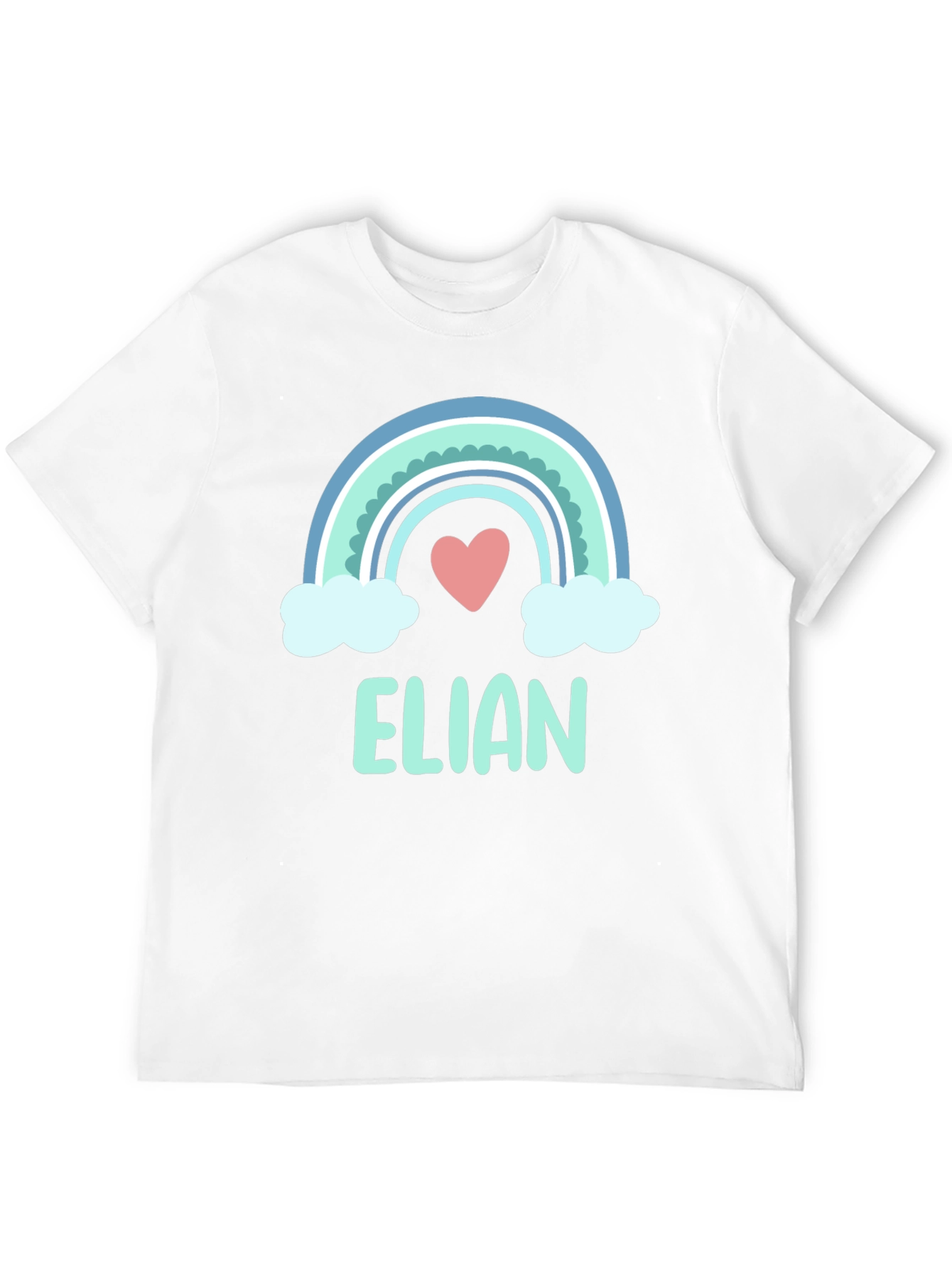 ELIAN Rainbow Heart T-Shirt - Cute Personalized Tee