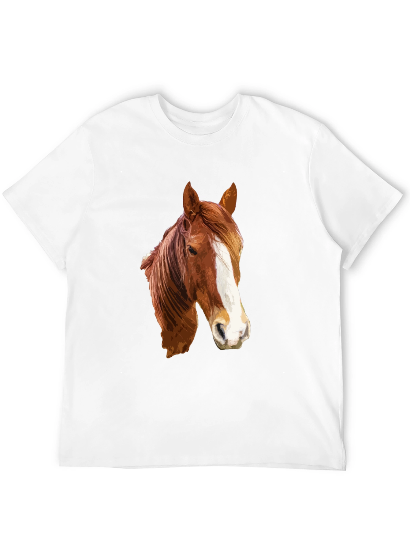 Horse Head Graphic T-Shirt - Black Cotton Tee