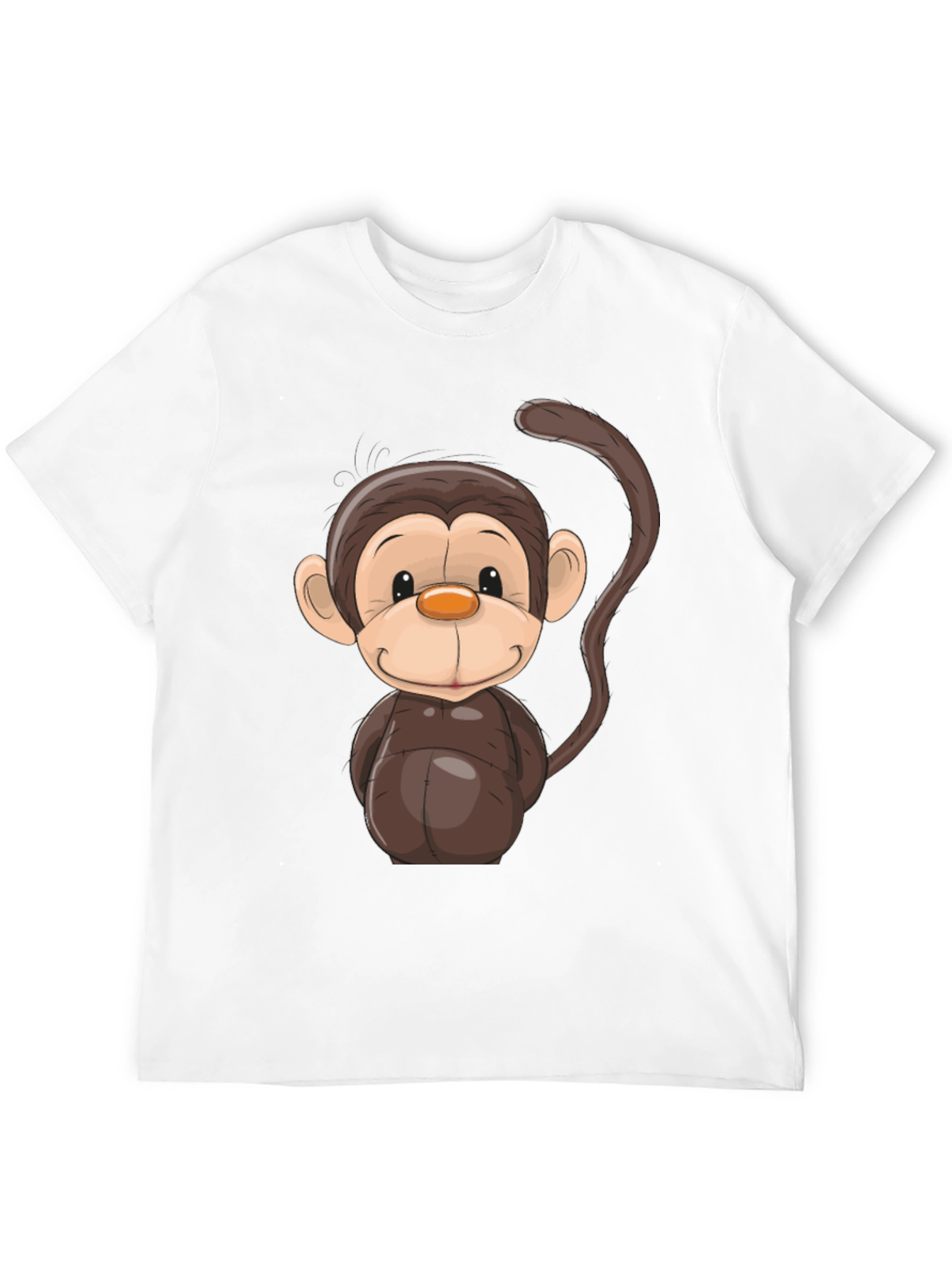 Cartoon Monkey Graphic Tee - Black