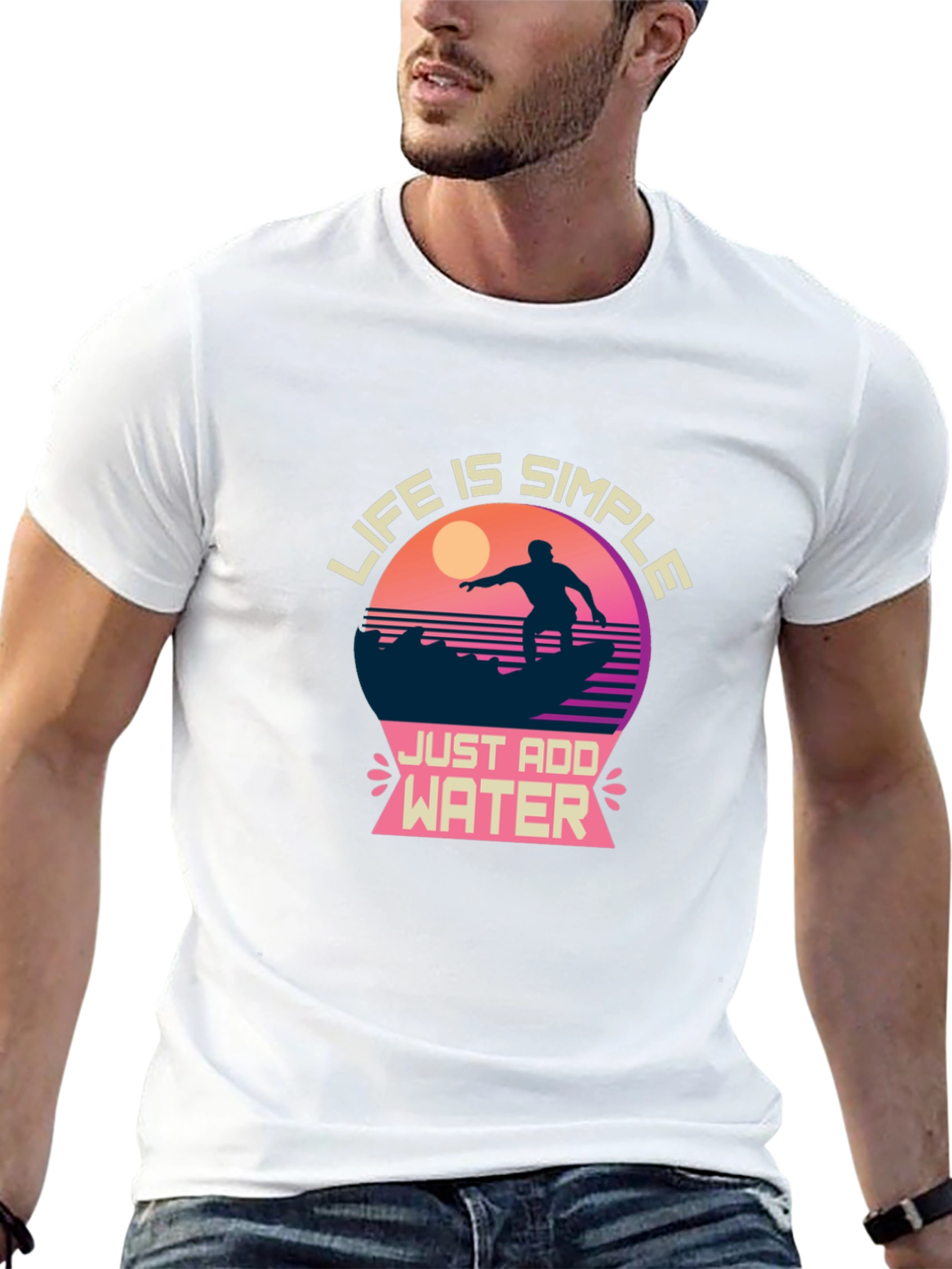 Life is Simple Graphic T-Shirt - Surfing Design
