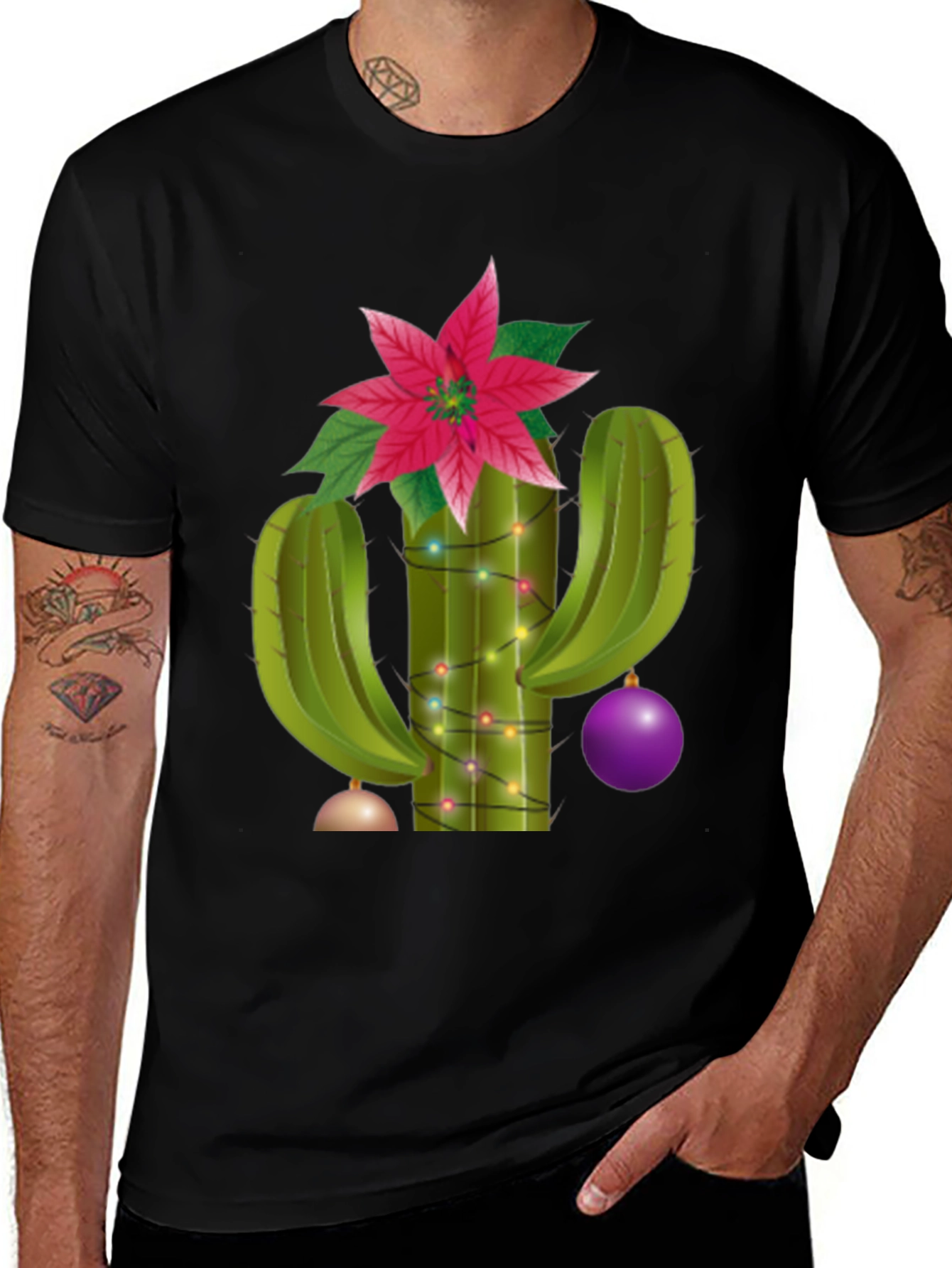 Festive Cactus Tee - Holiday Cheer Apparel
