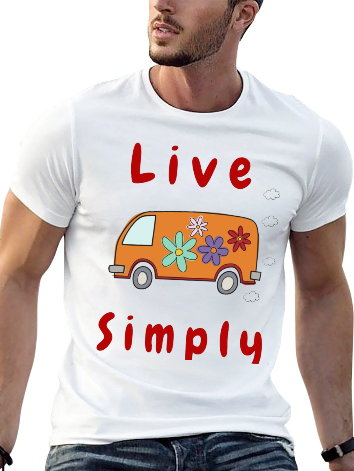 Live Simply Tee - Retro Van Graphic T-Shirt