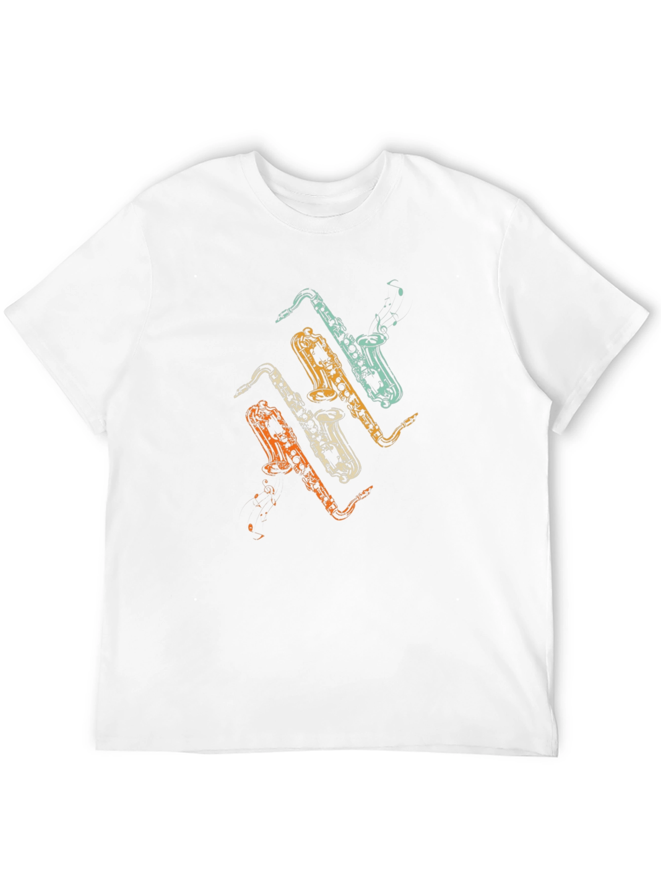 Saxophone Graphic Print Black T-Shirt