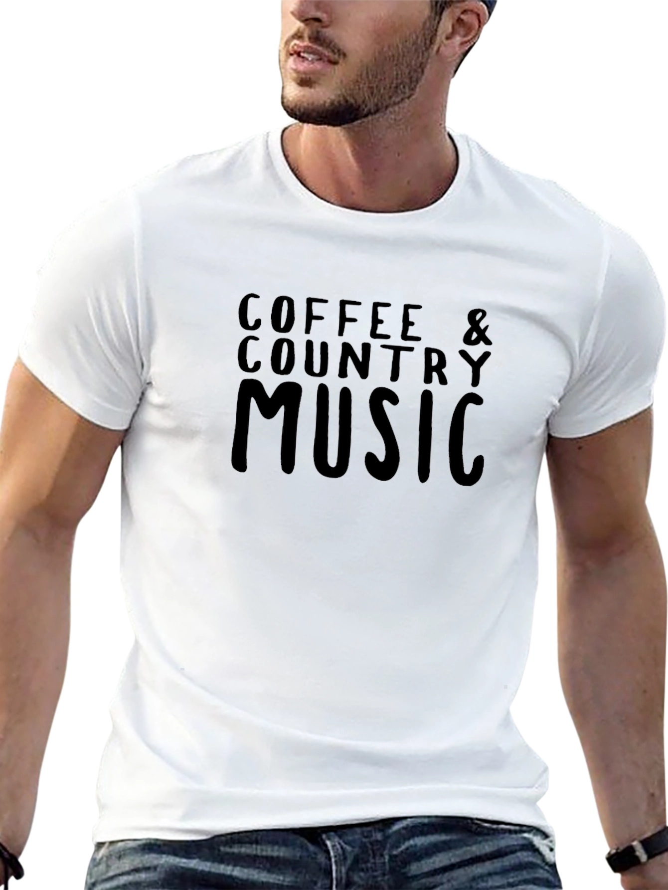 Coffee & Country Music Black T-Shirt