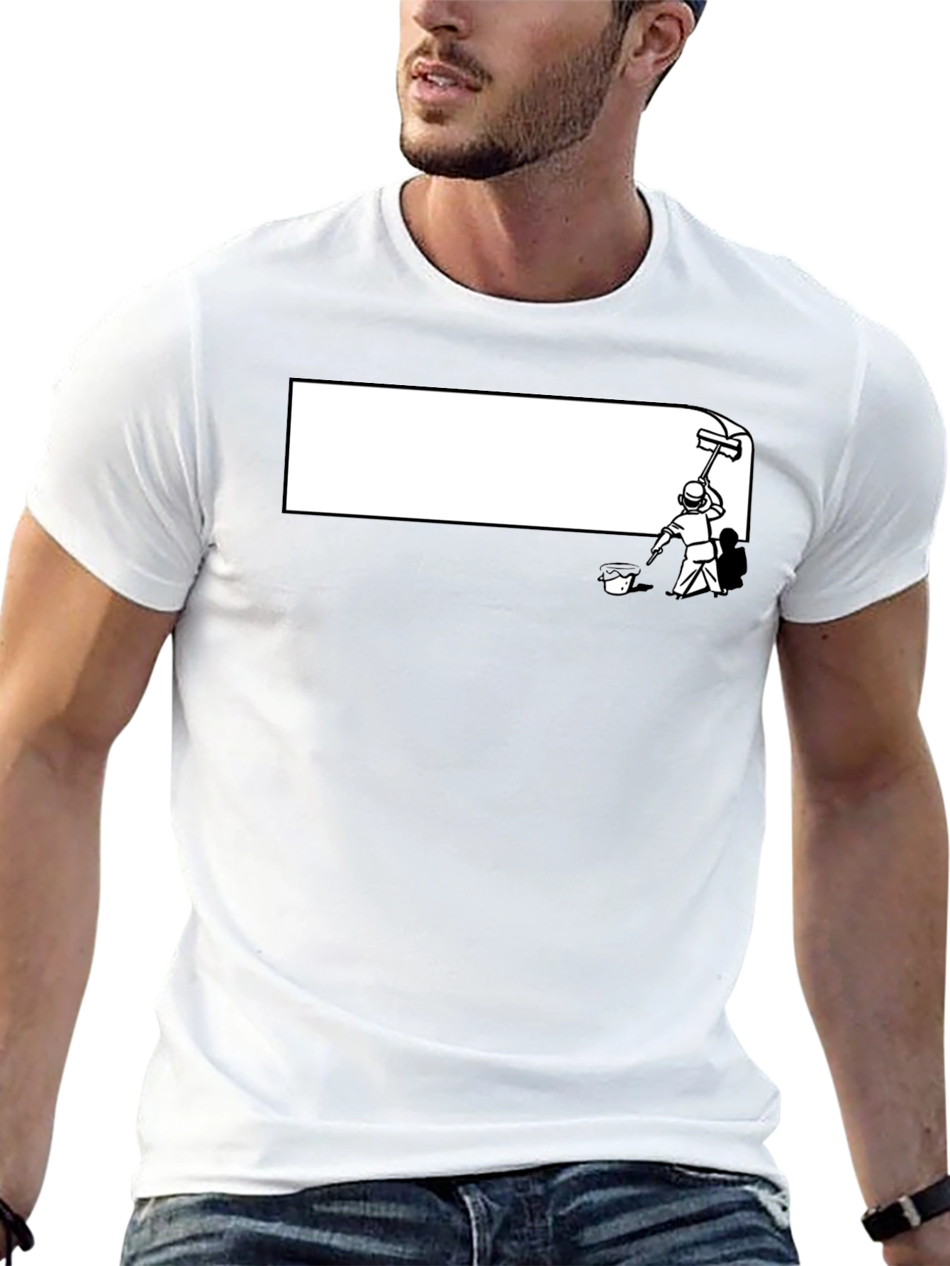 Painter Graphic Tee - Black Cotton Crewneck T-Shirt