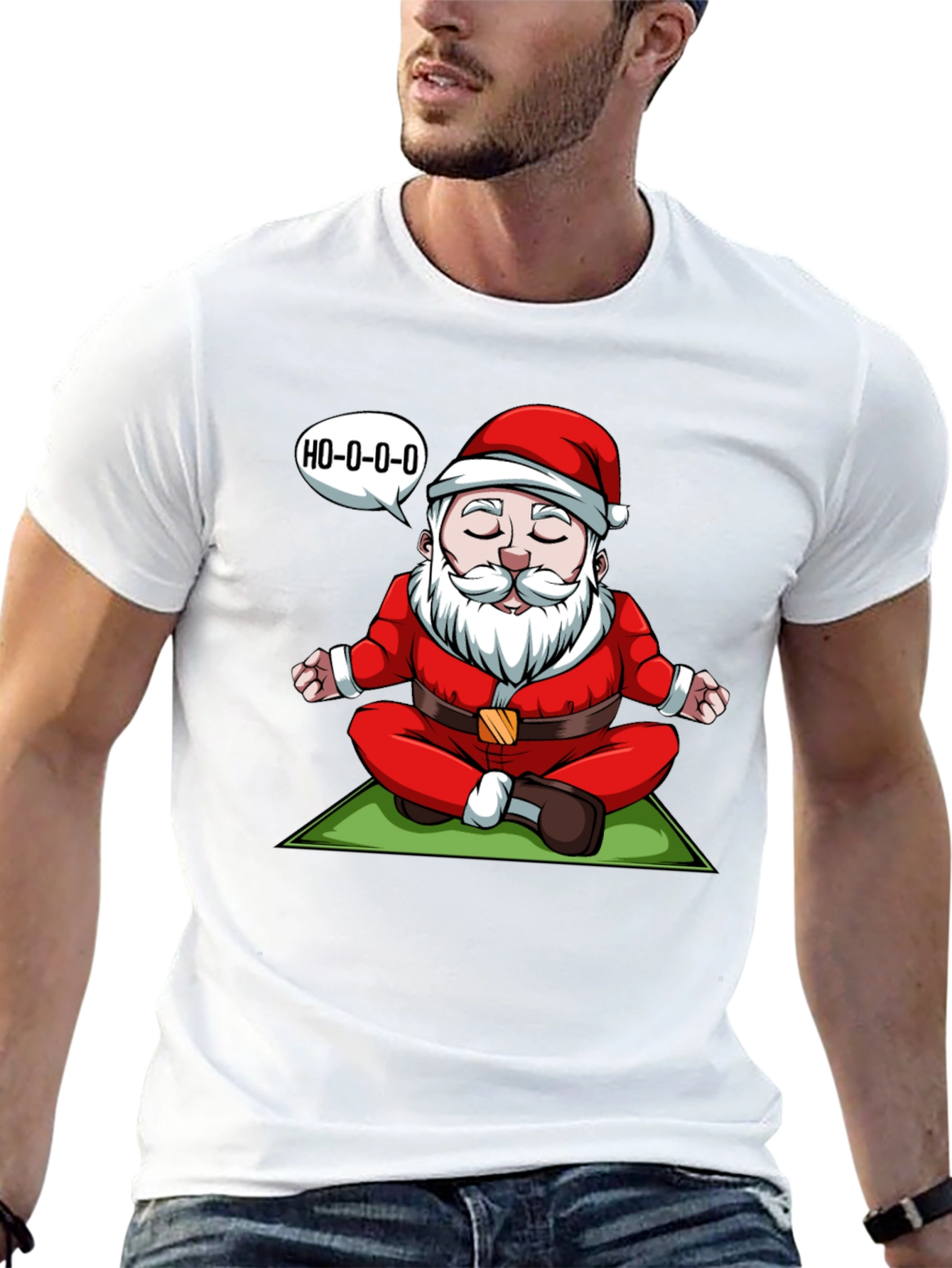 Zen Santa T-Shirt - Meditating Santa Ho-o-o-o