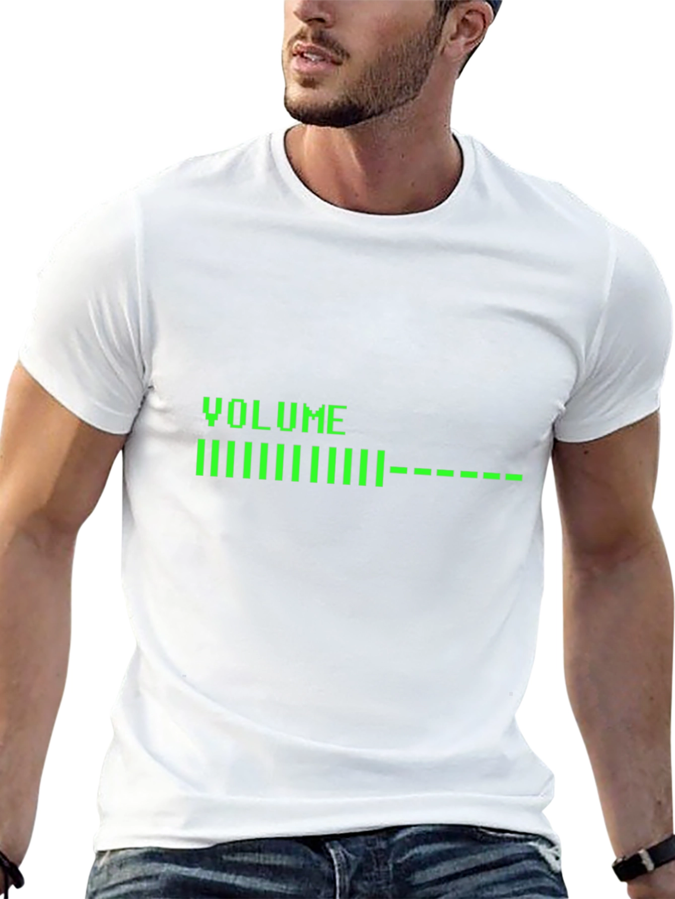 Volume Bar Graphic Tee - Black Cotton Blend