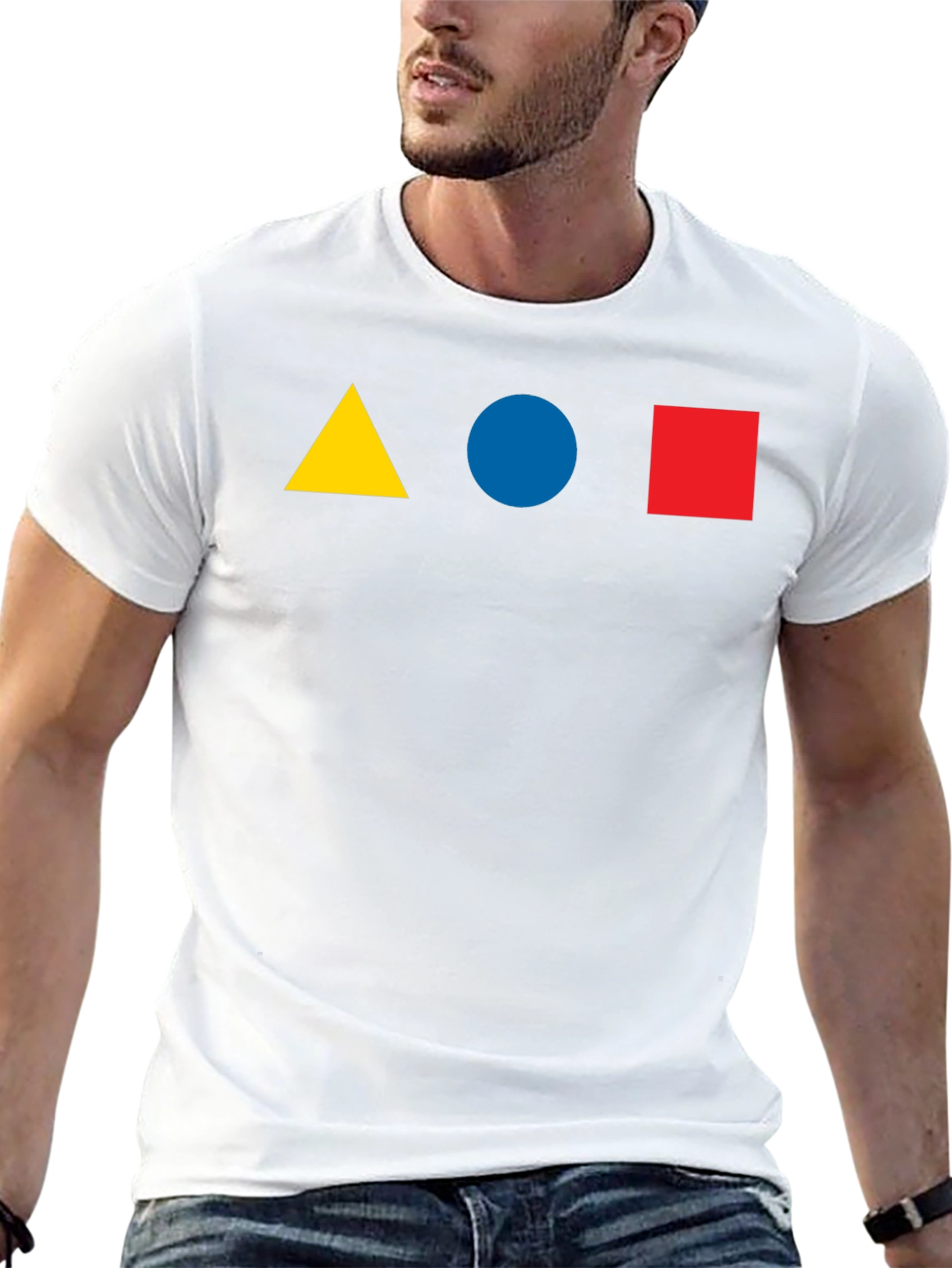 Geometric Shapes T-Shirt - Triangle Circle Square Design