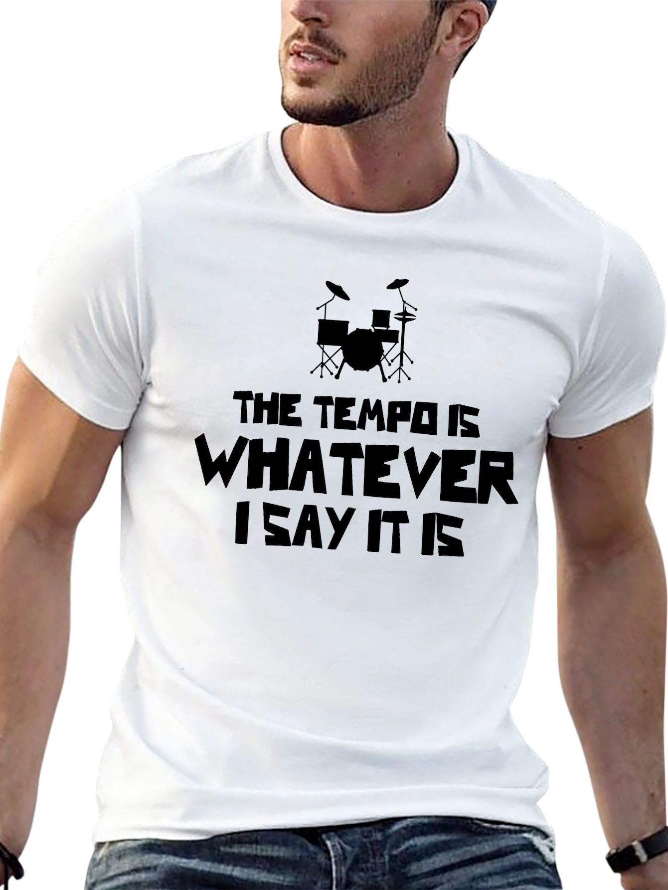 Tempo Drummer T-Shirt - Black Music Tee