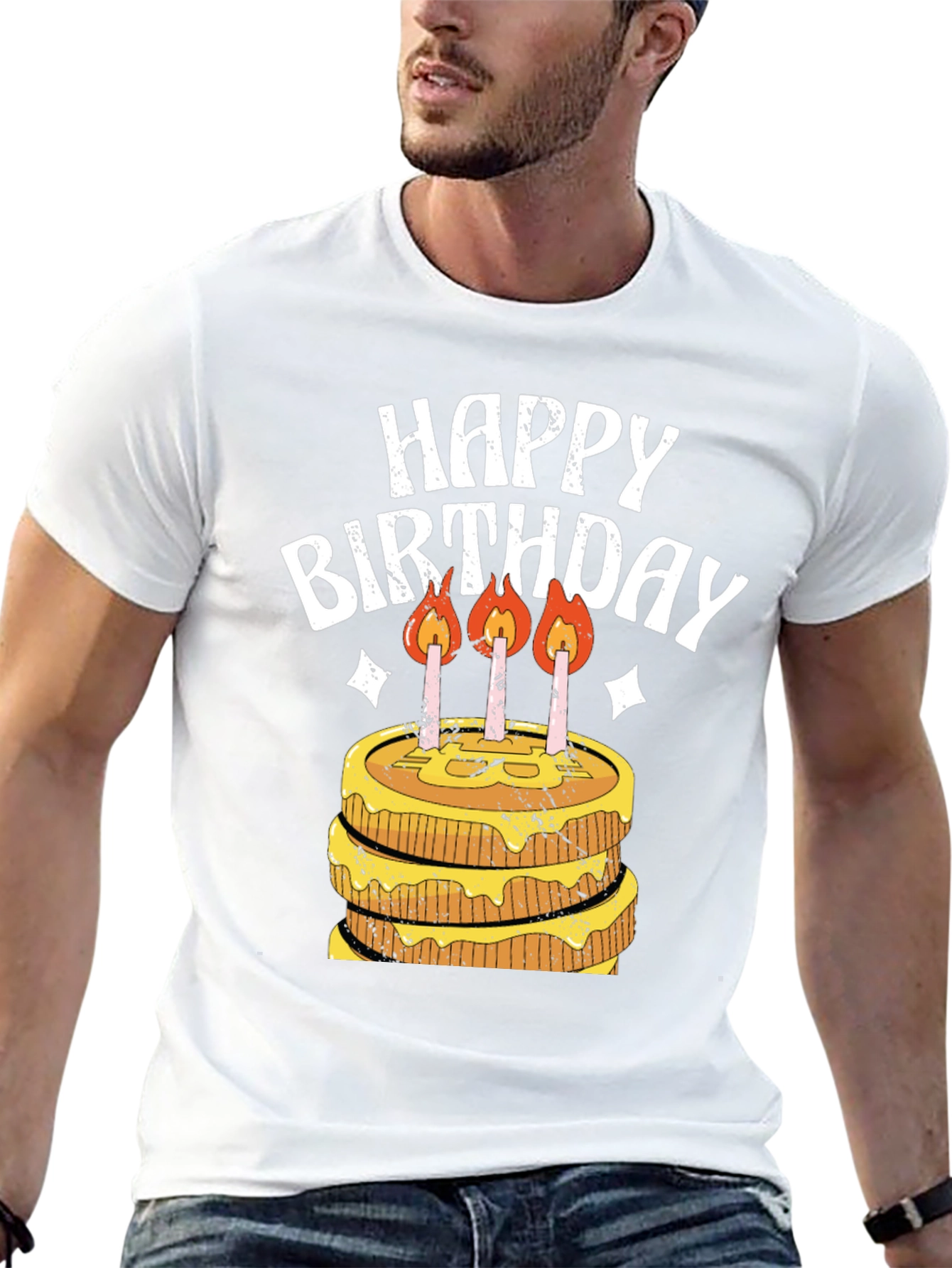 Happy Birthday Cake Graphic T-Shirt