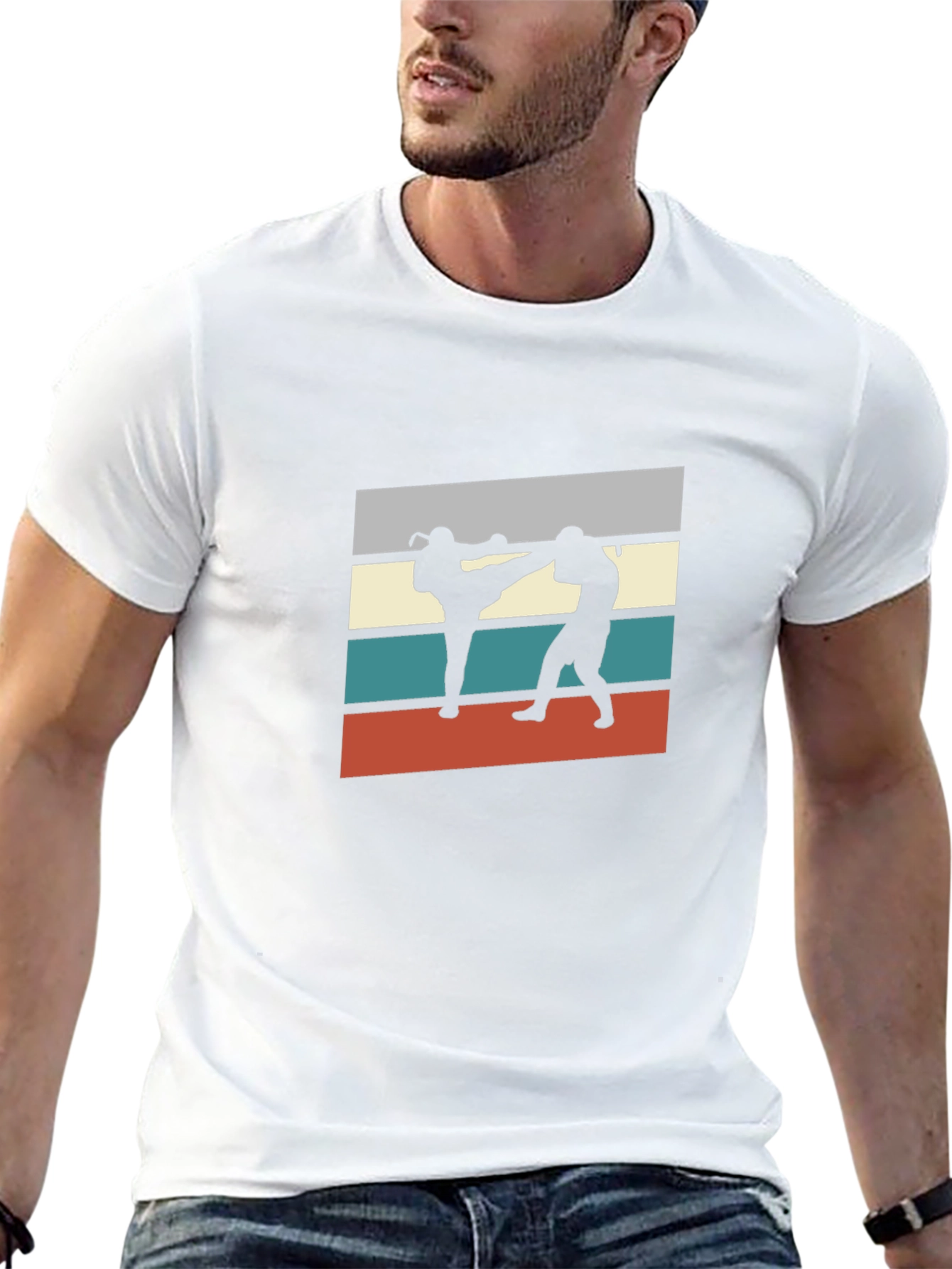 Retro Martial Arts Graphic Tee - Black