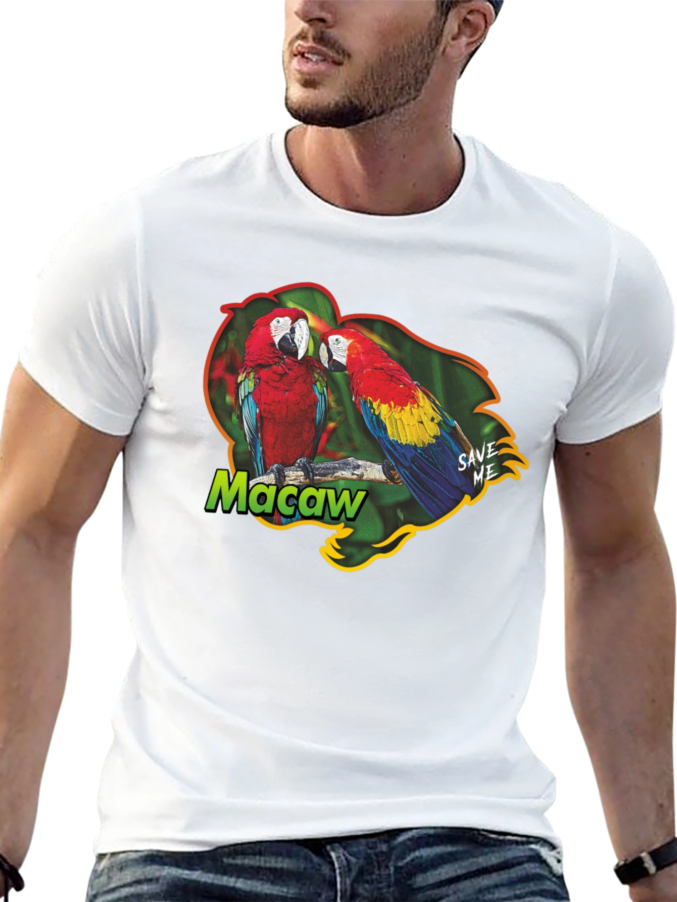 Macaw Parrot Graphic T-Shirt