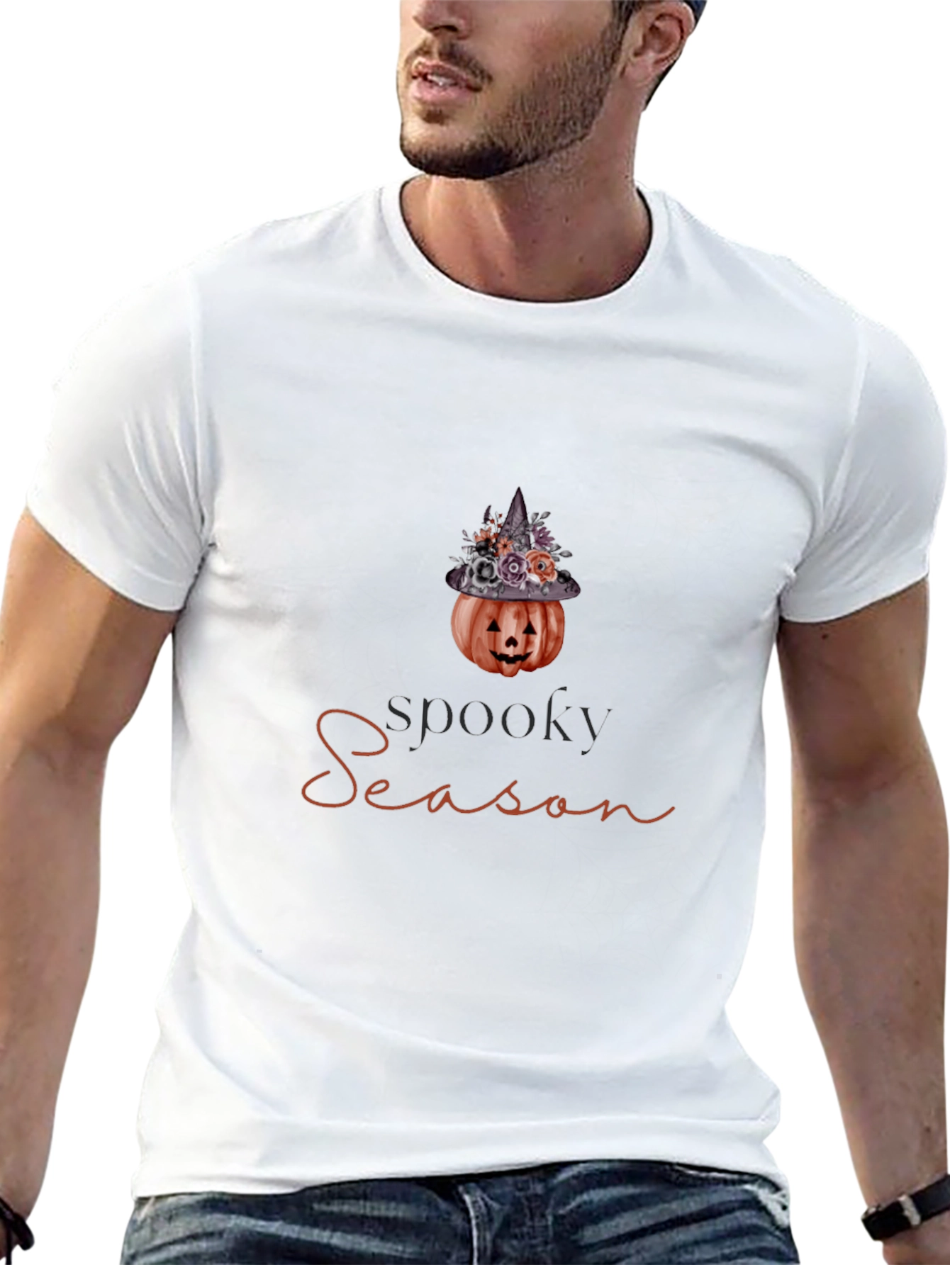 Spooky Season Pumpkin Witch Hat Graphic Tee