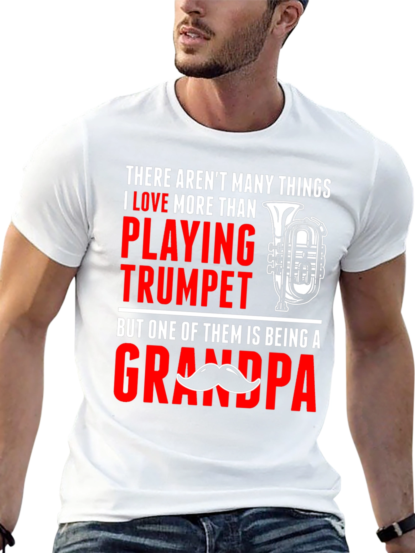 Trumpet Playing Grandpa T-Shirt