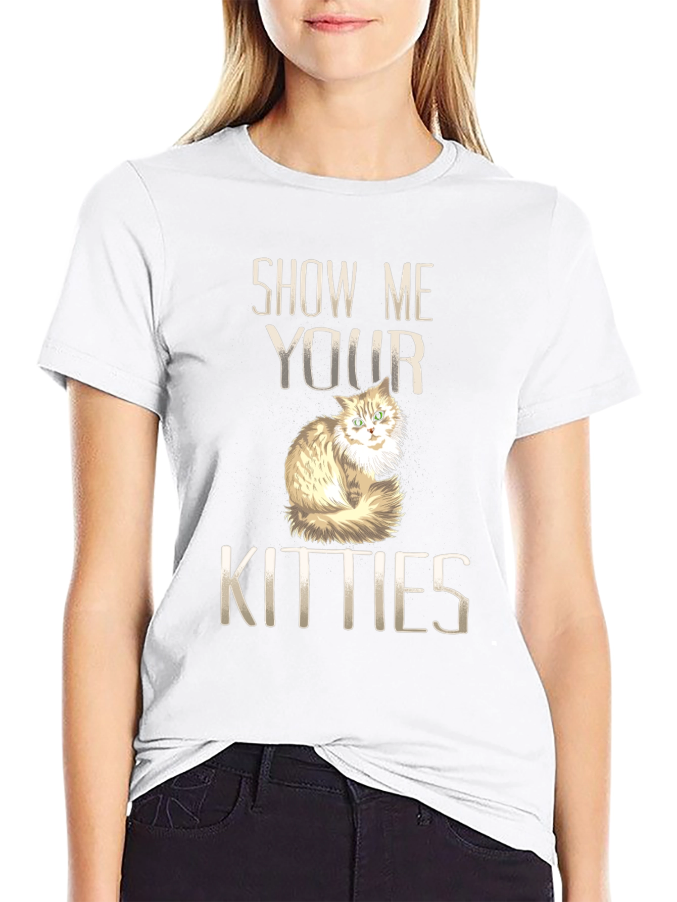 Show Me Your Kitties Black Graphic Tee