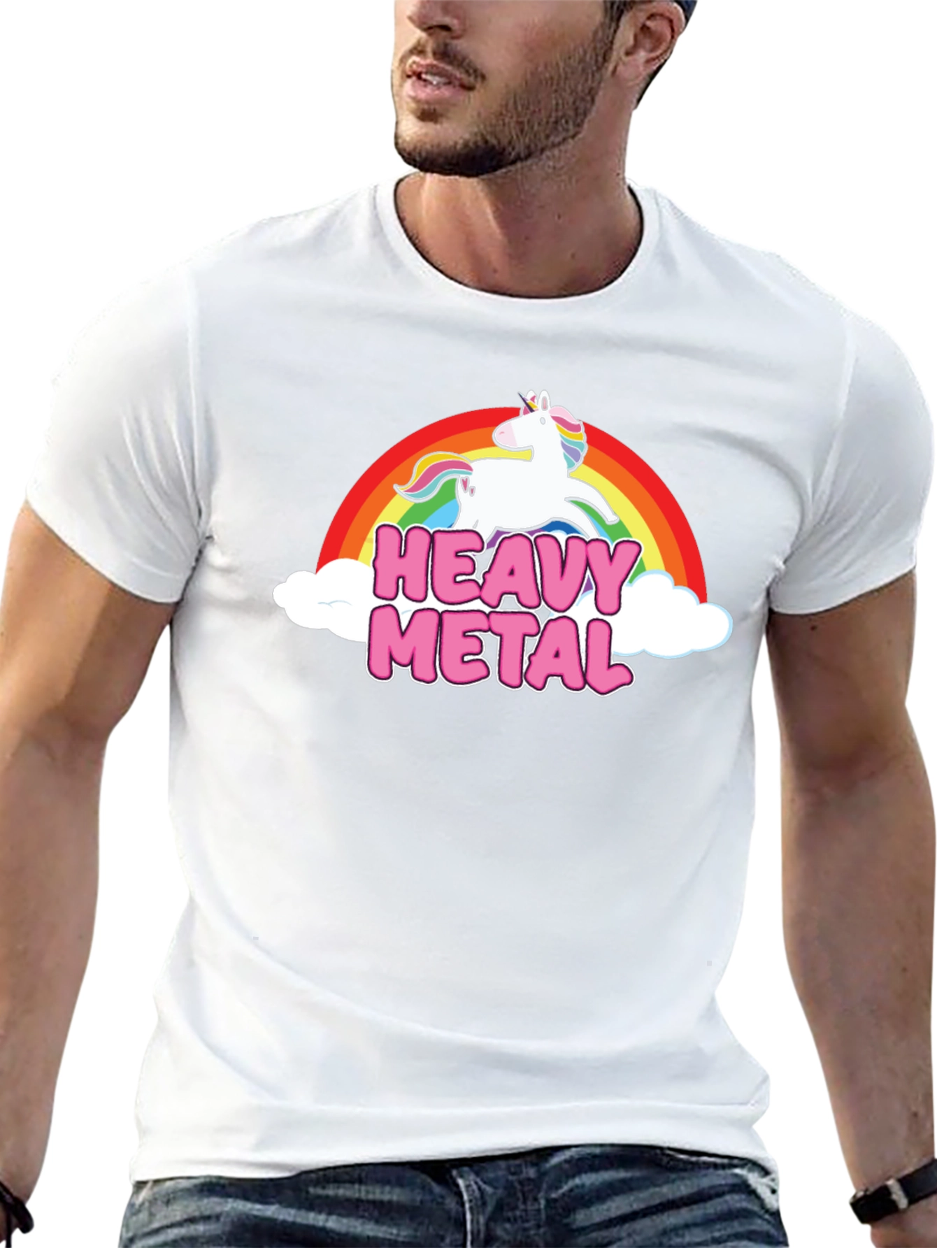 Heavy Metal Unicorn Rainbow T-Shirt
