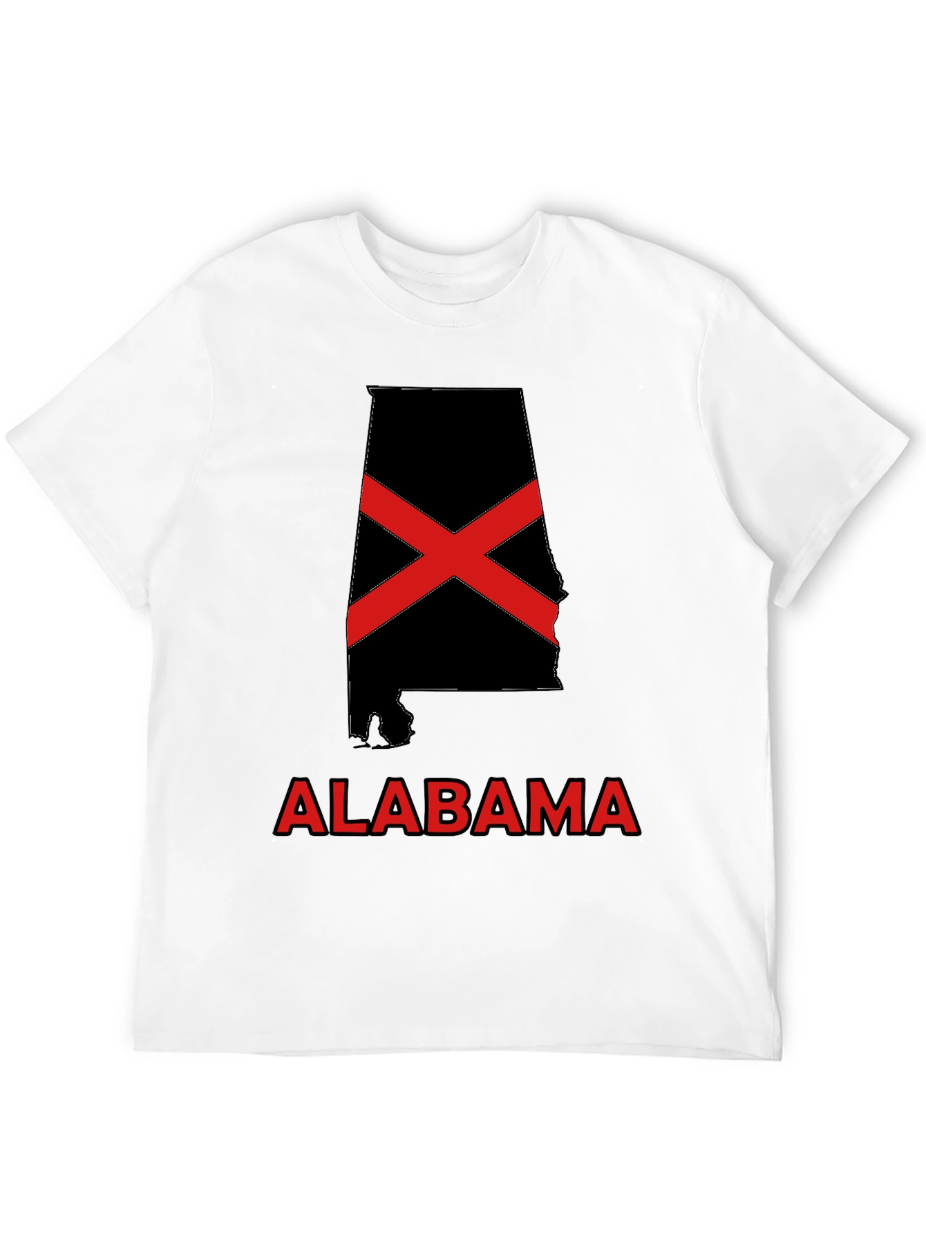 Alabama State Flag Black T-Shirt