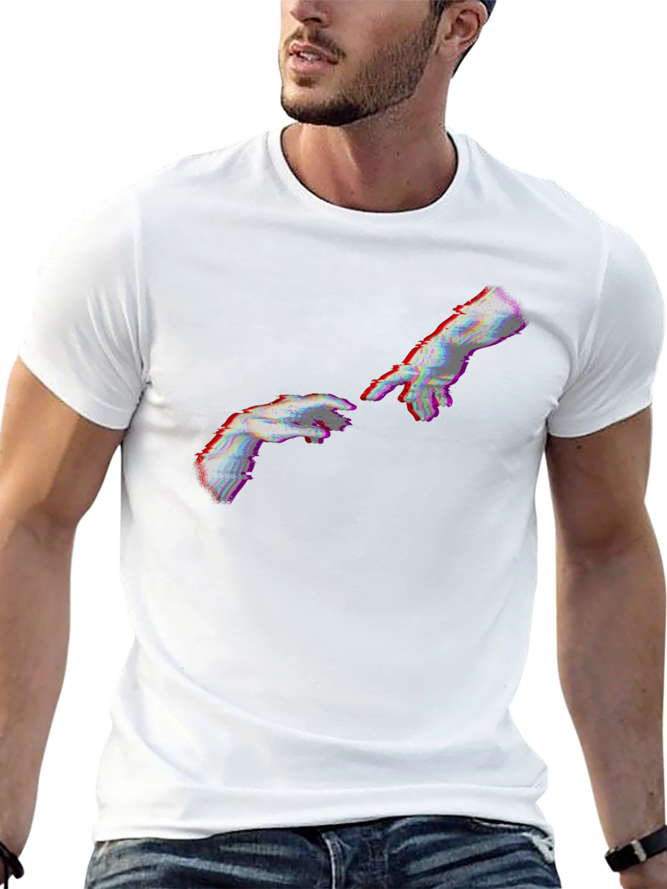 Creation of Adam Glitch T-Shirt - Black