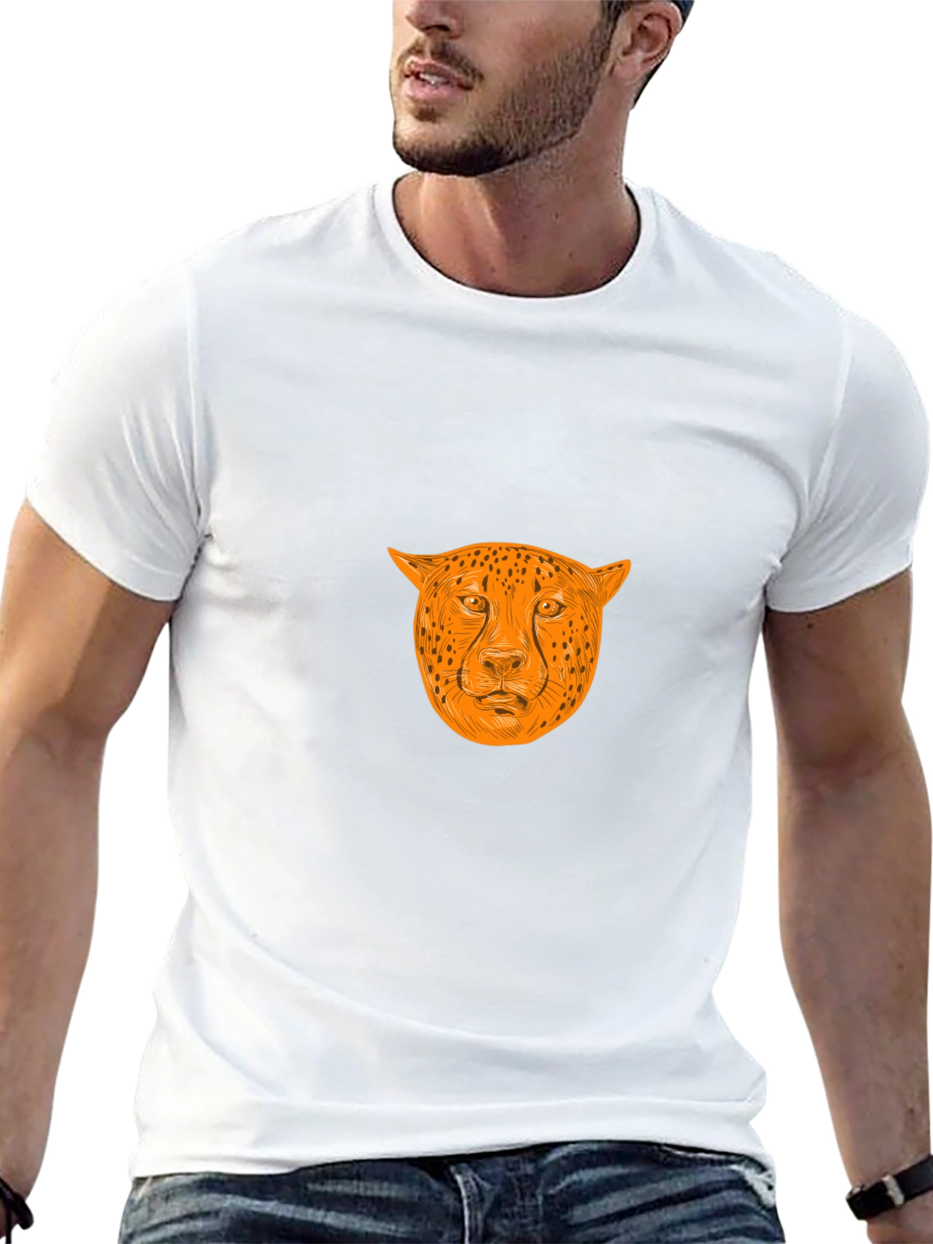 Bold Cheetah Graphic Tee - Black
