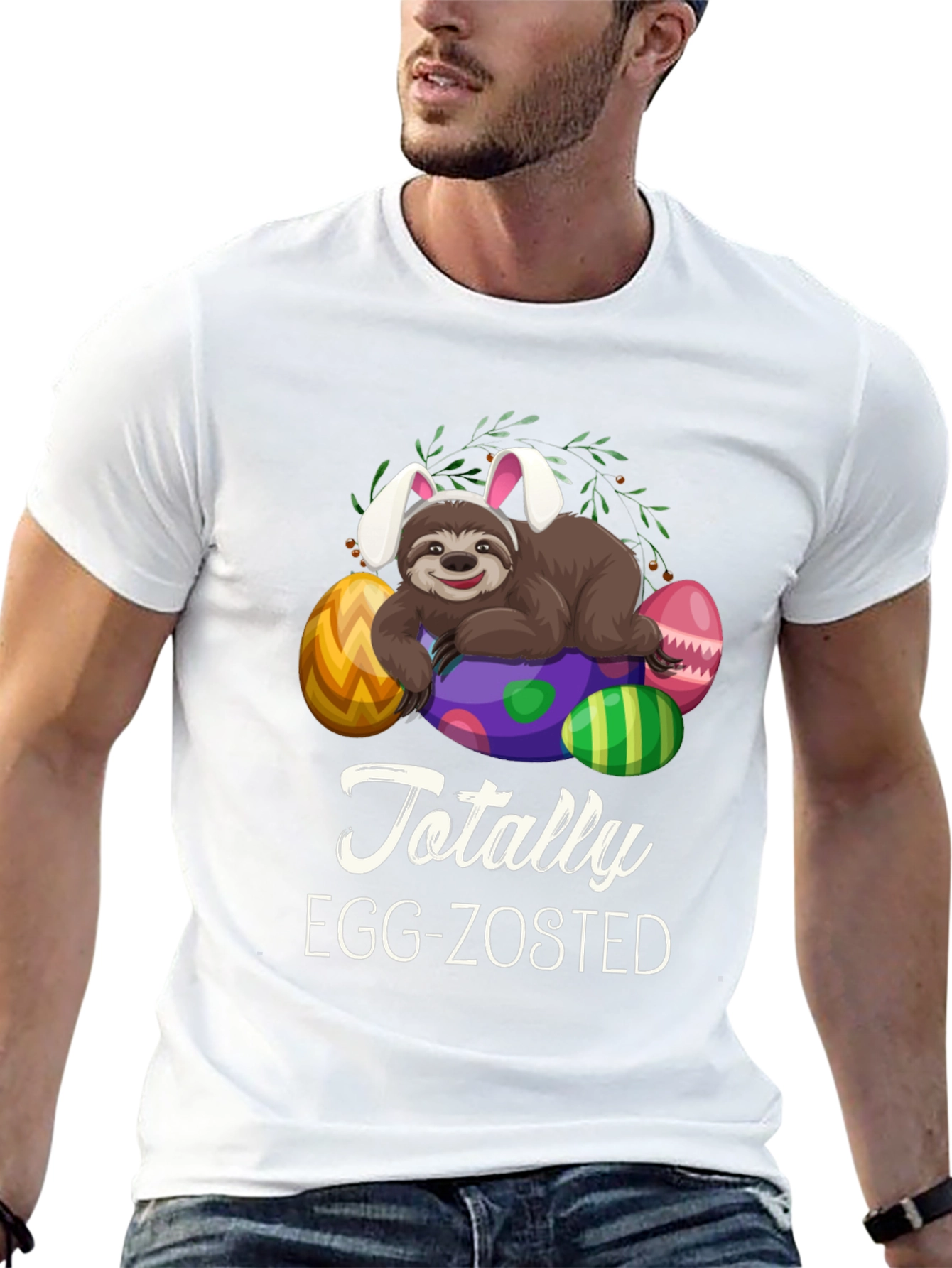 Easter Sloth T-Shirt: Totally Egg-Zosted Tee