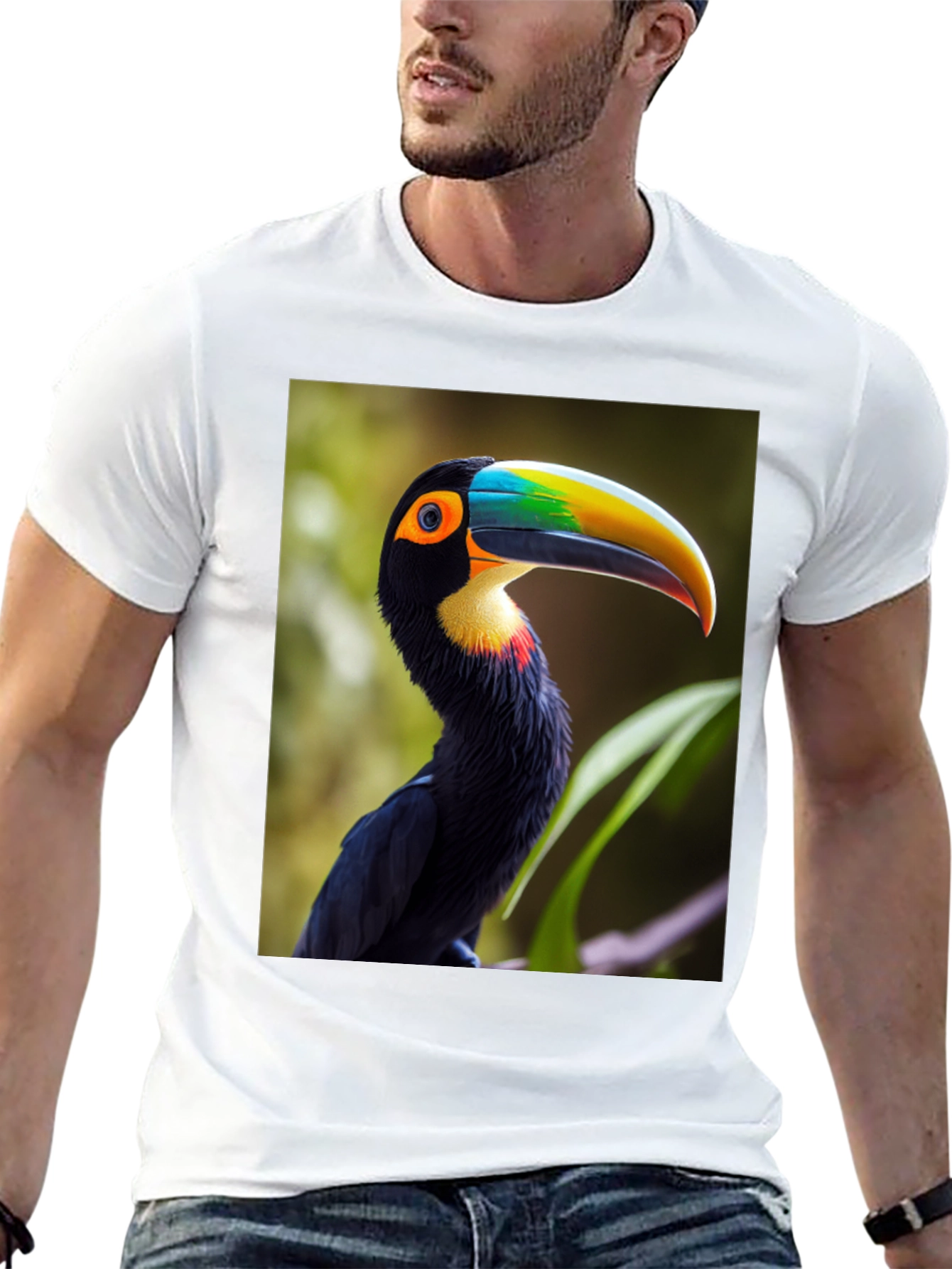 Tropical Toucan Graphic Tee - Vibrant Bird Design