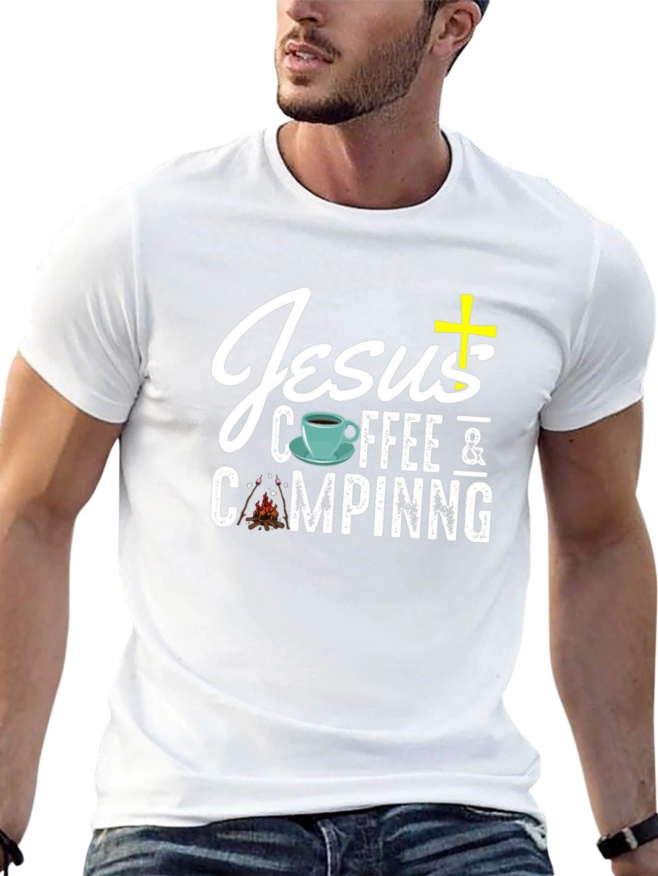 Jesus Coffee & Camping Black T-Shirt