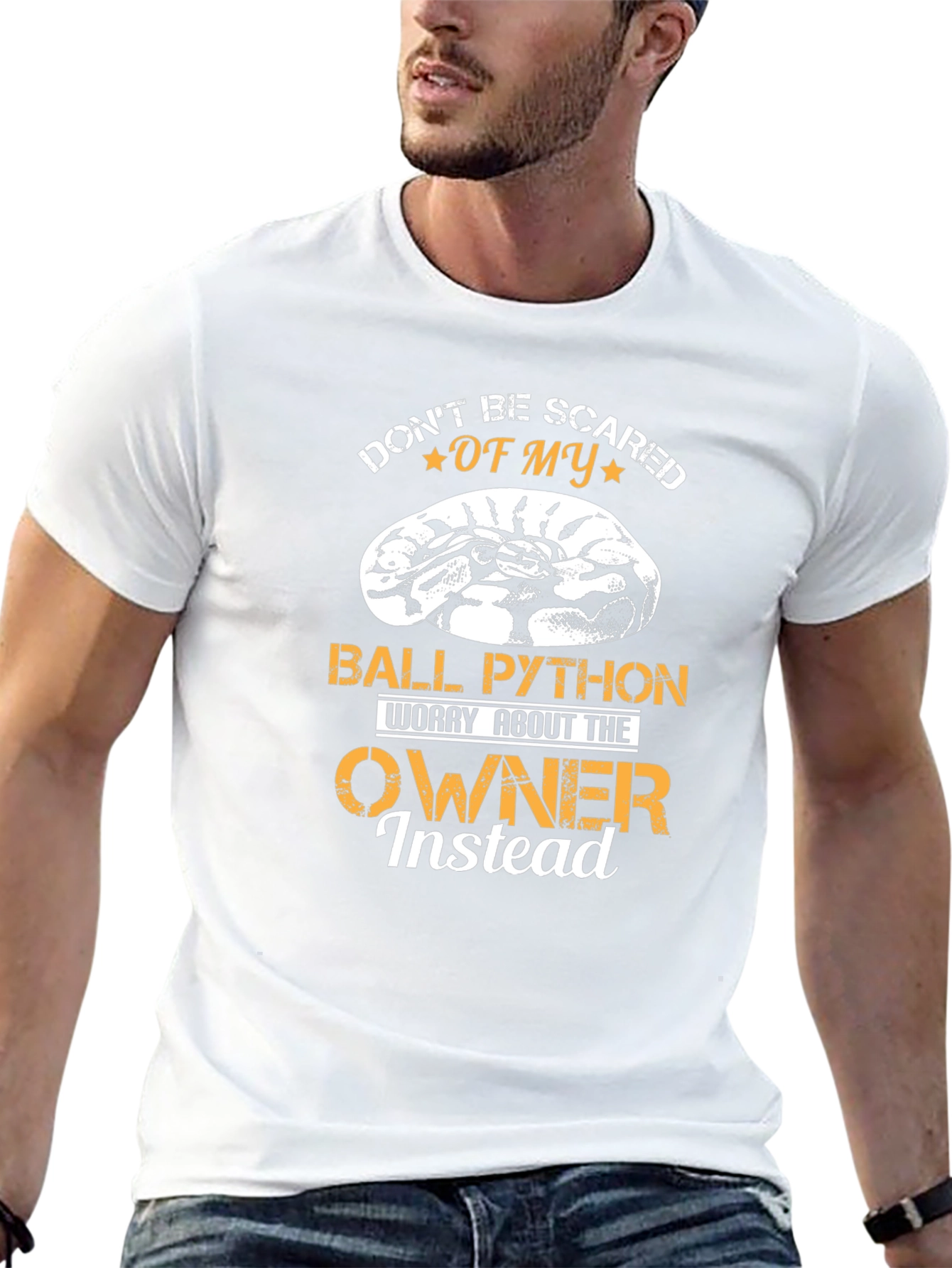 Dont Be Scared Ball Python Black T-Shirt