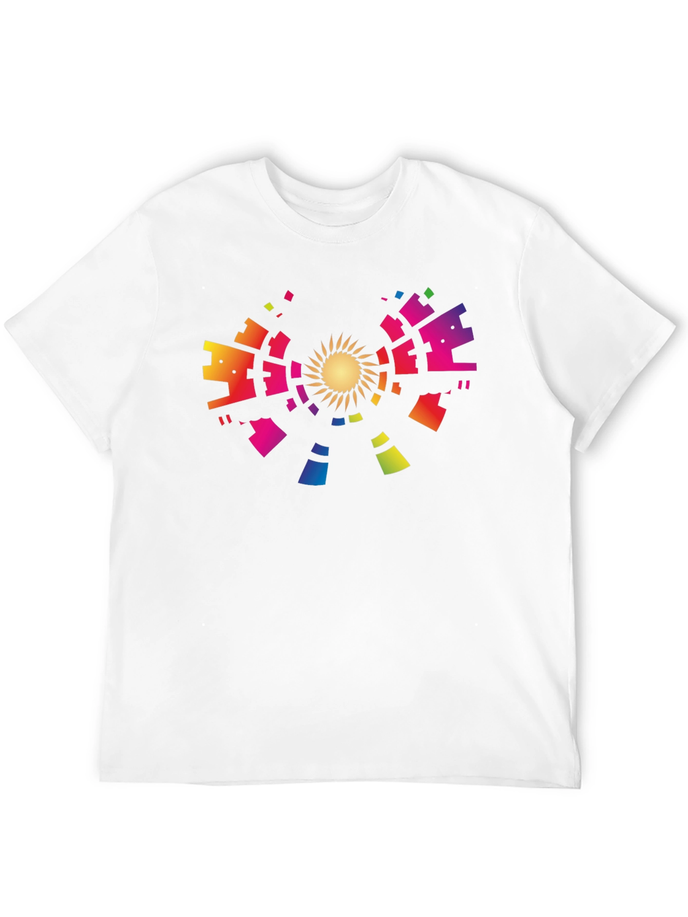 Abstract Rainbow Sun Graphic Tee
