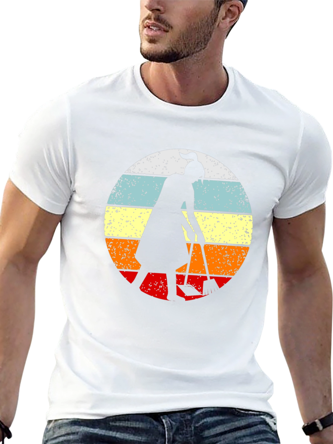 Retro Sunset Gardener T-Shirt - Black