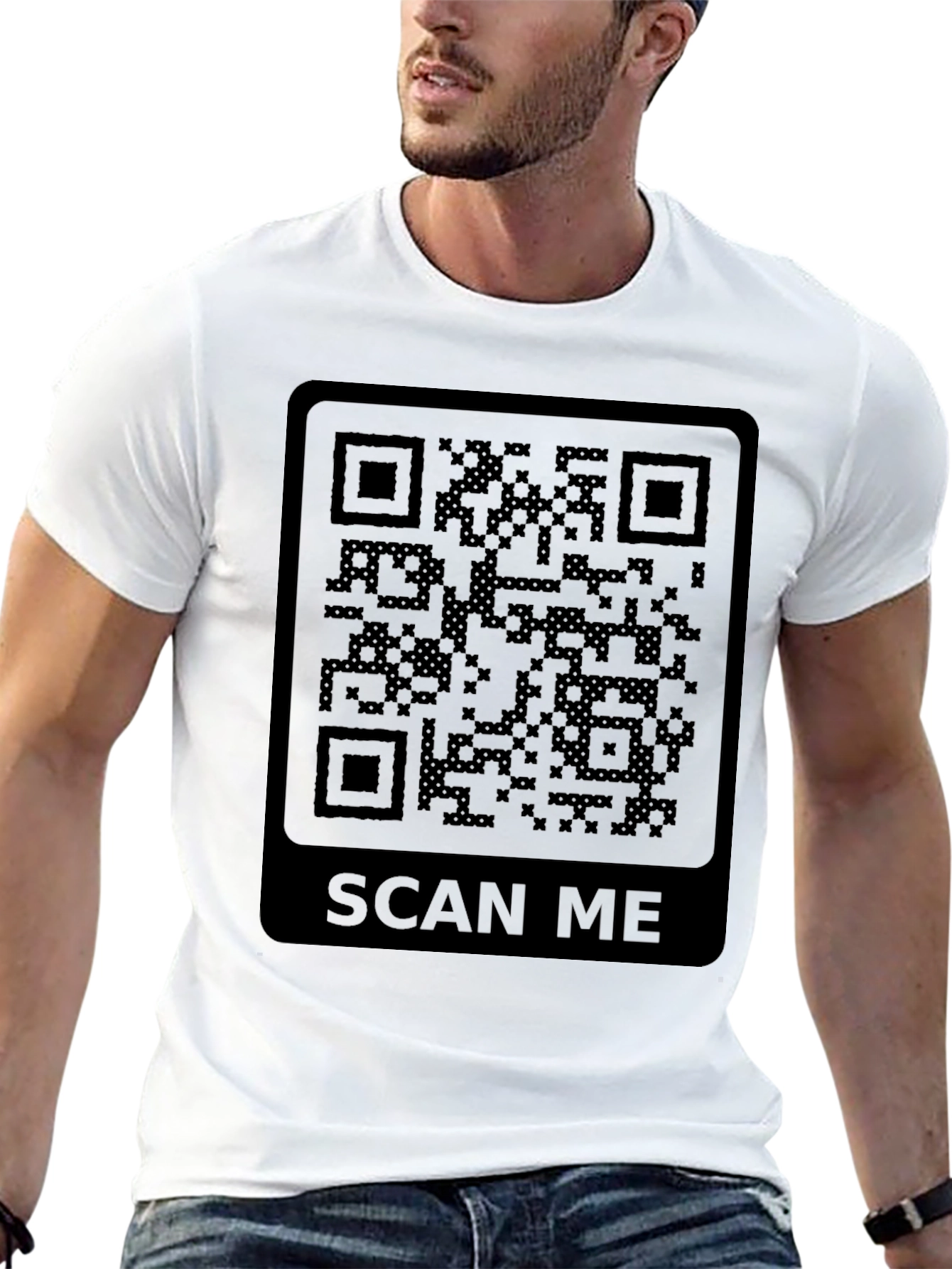 Scan Me QR Code Graphic Black T-Shirt