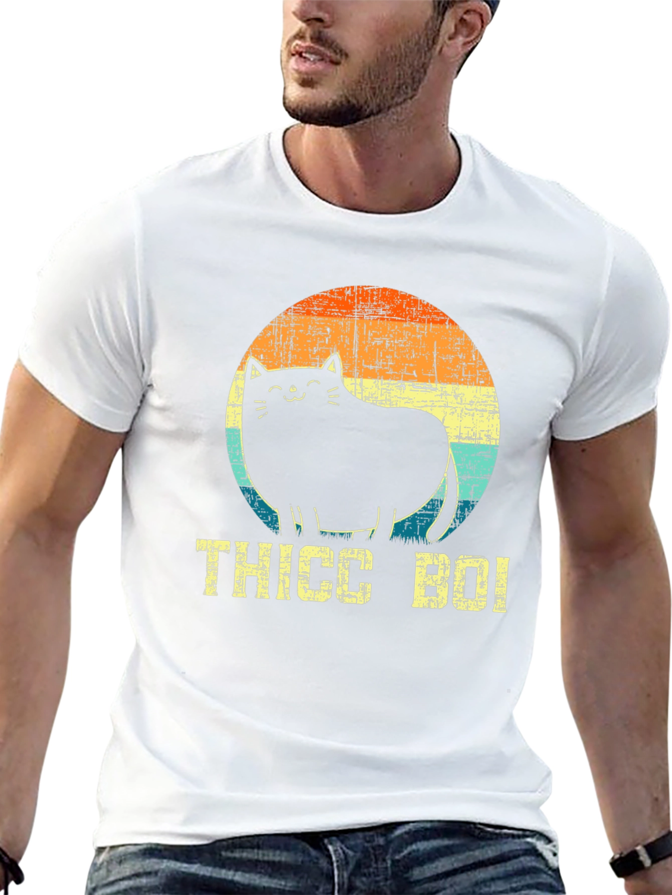 Thicc Boi Cat T-Shirt - Black Graphic Tee