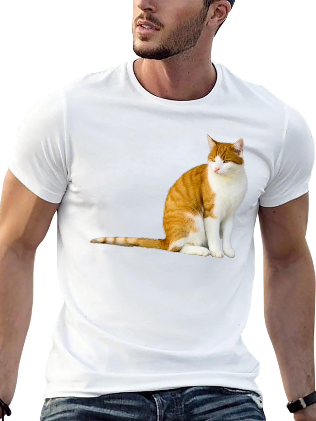 Cat Graphic T-Shirt - Mens Black Tee