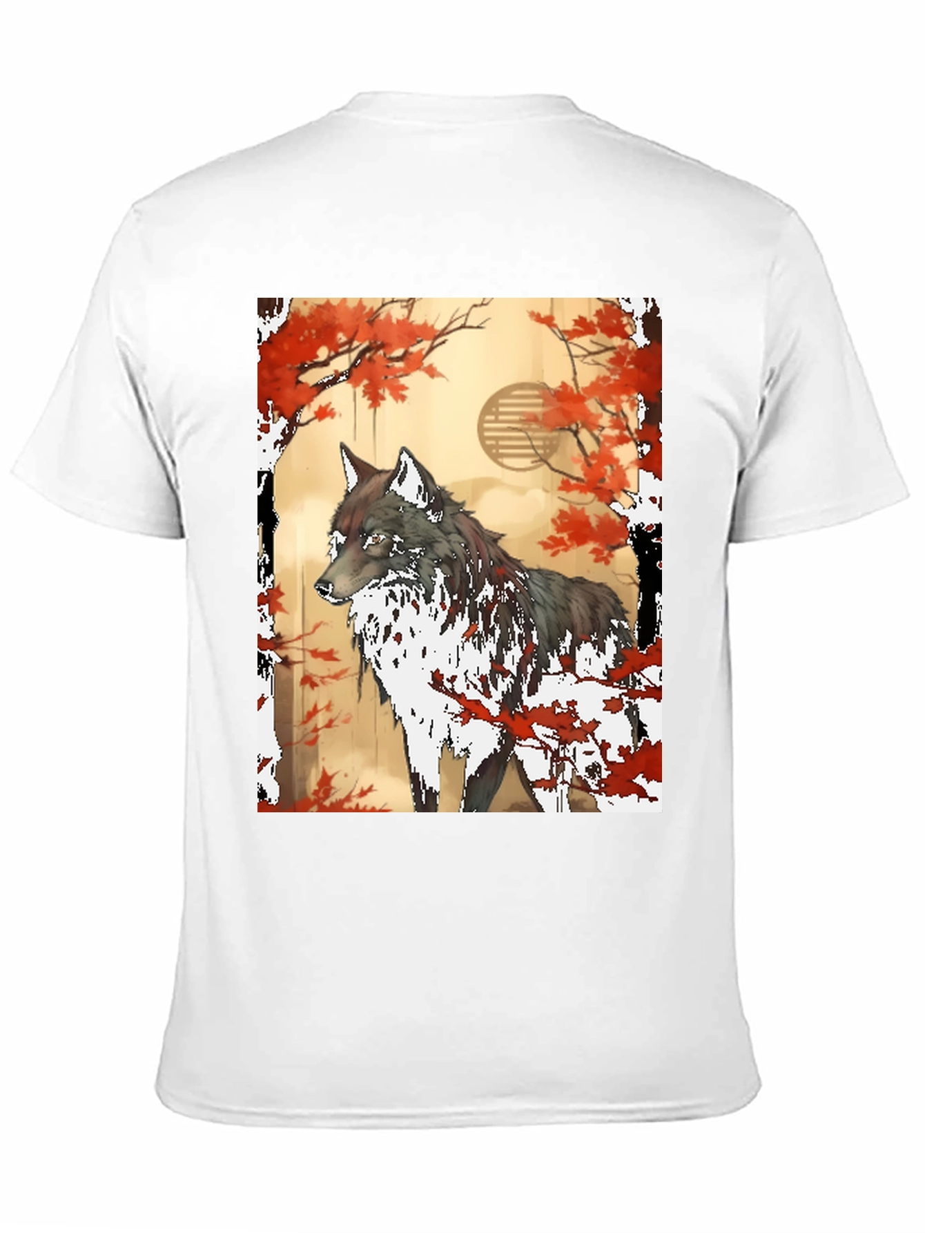 Wolf & Autumn Leaves Graphic Tee