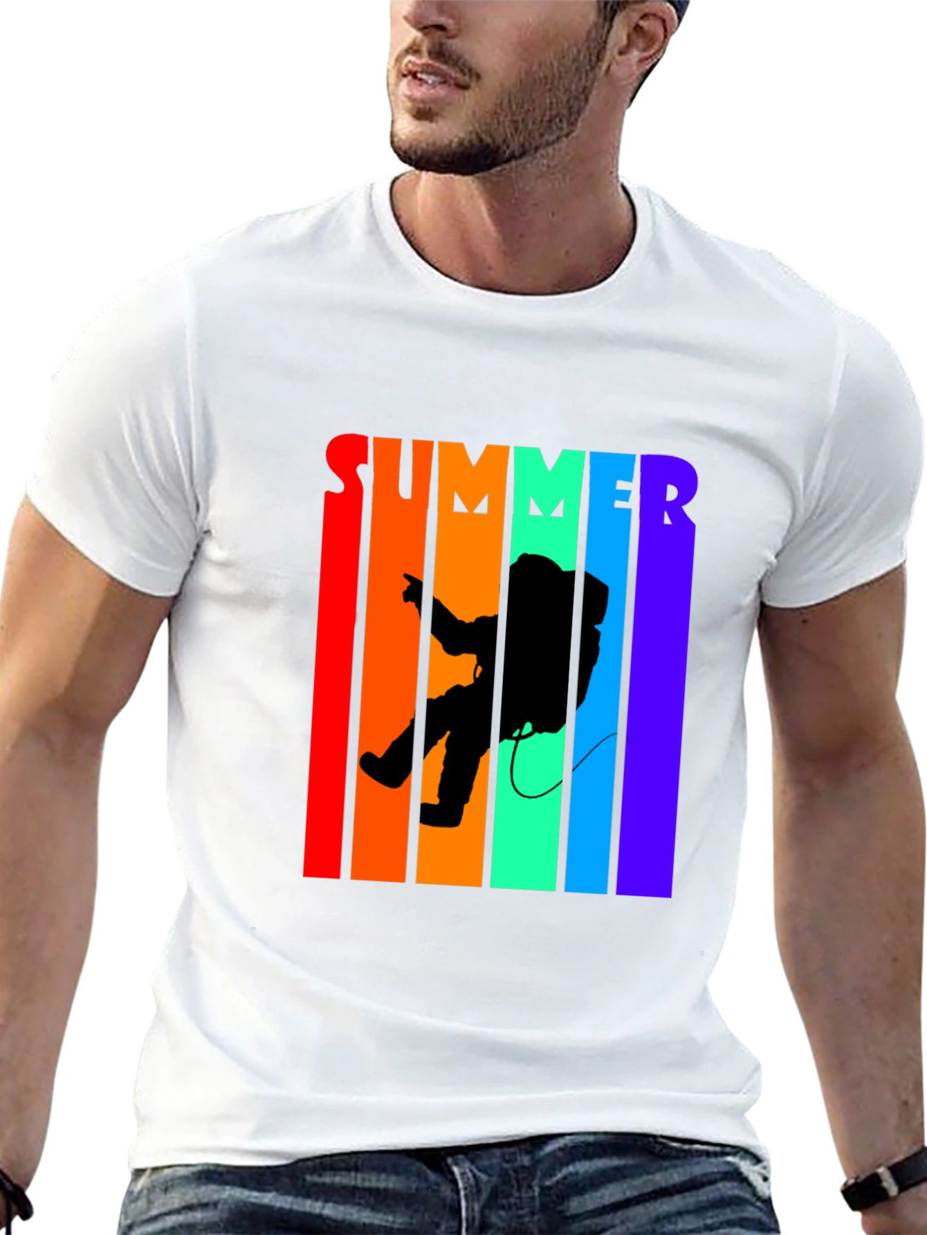 Summer Astronaut Graphic Tee - Black