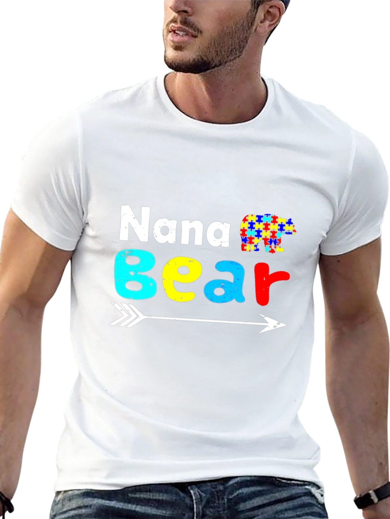 Nana Bear Autism Awareness T-Shirt