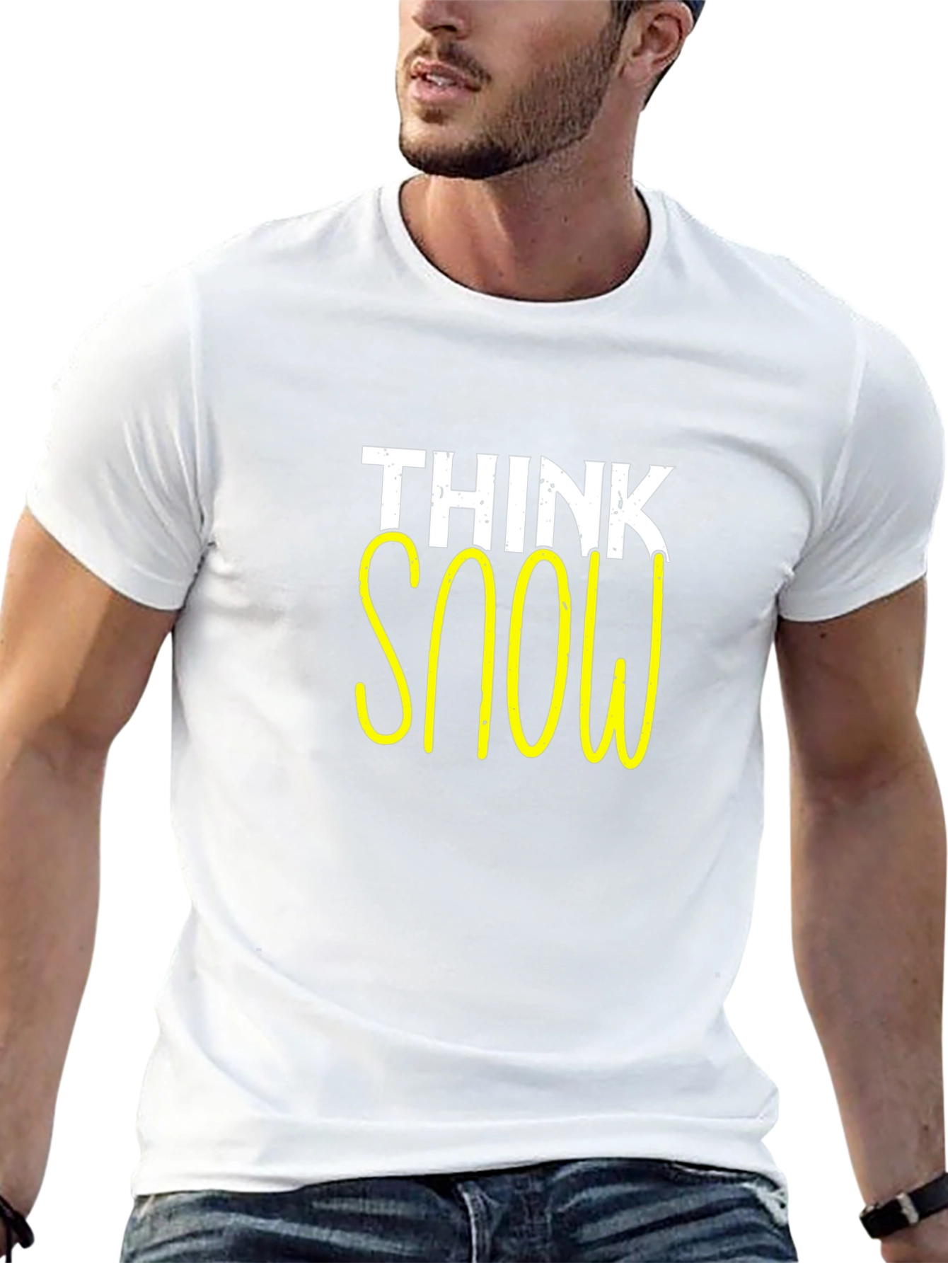 Think Snow Graphic Tee - Black Casual T-Shirt