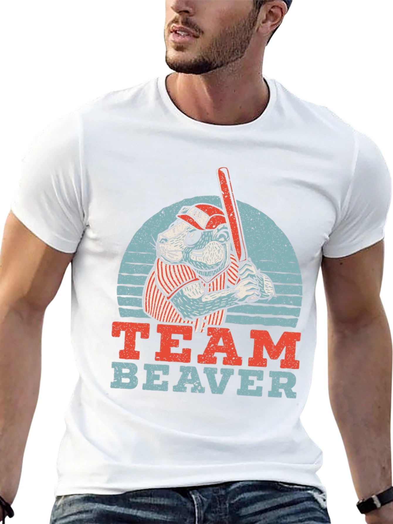 Team Beaver Baseball T-Shirt - Funny Sports Tee