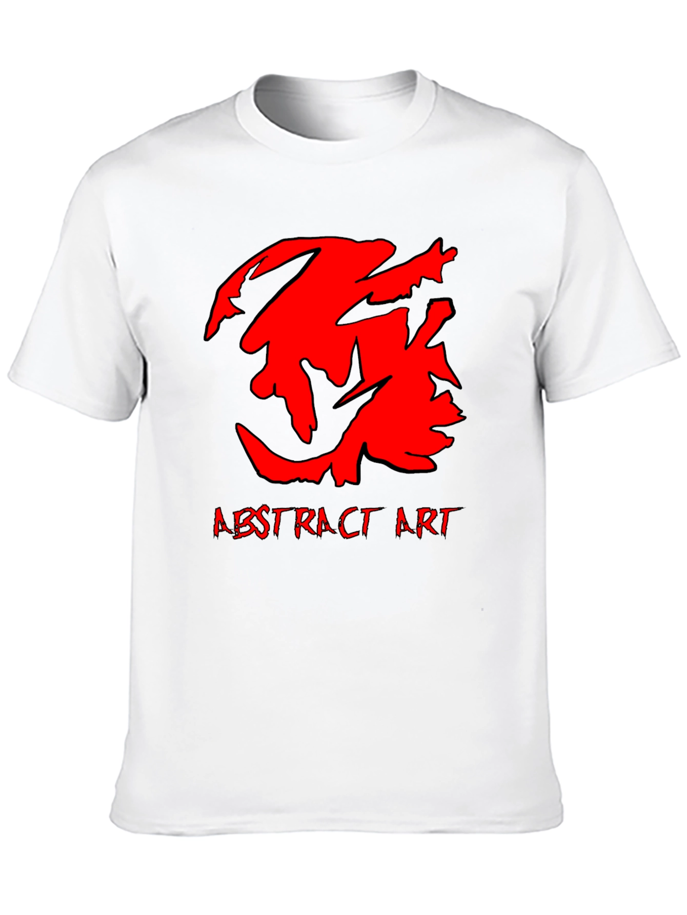 Abstract Art Graphic Tee - Bold Red Design