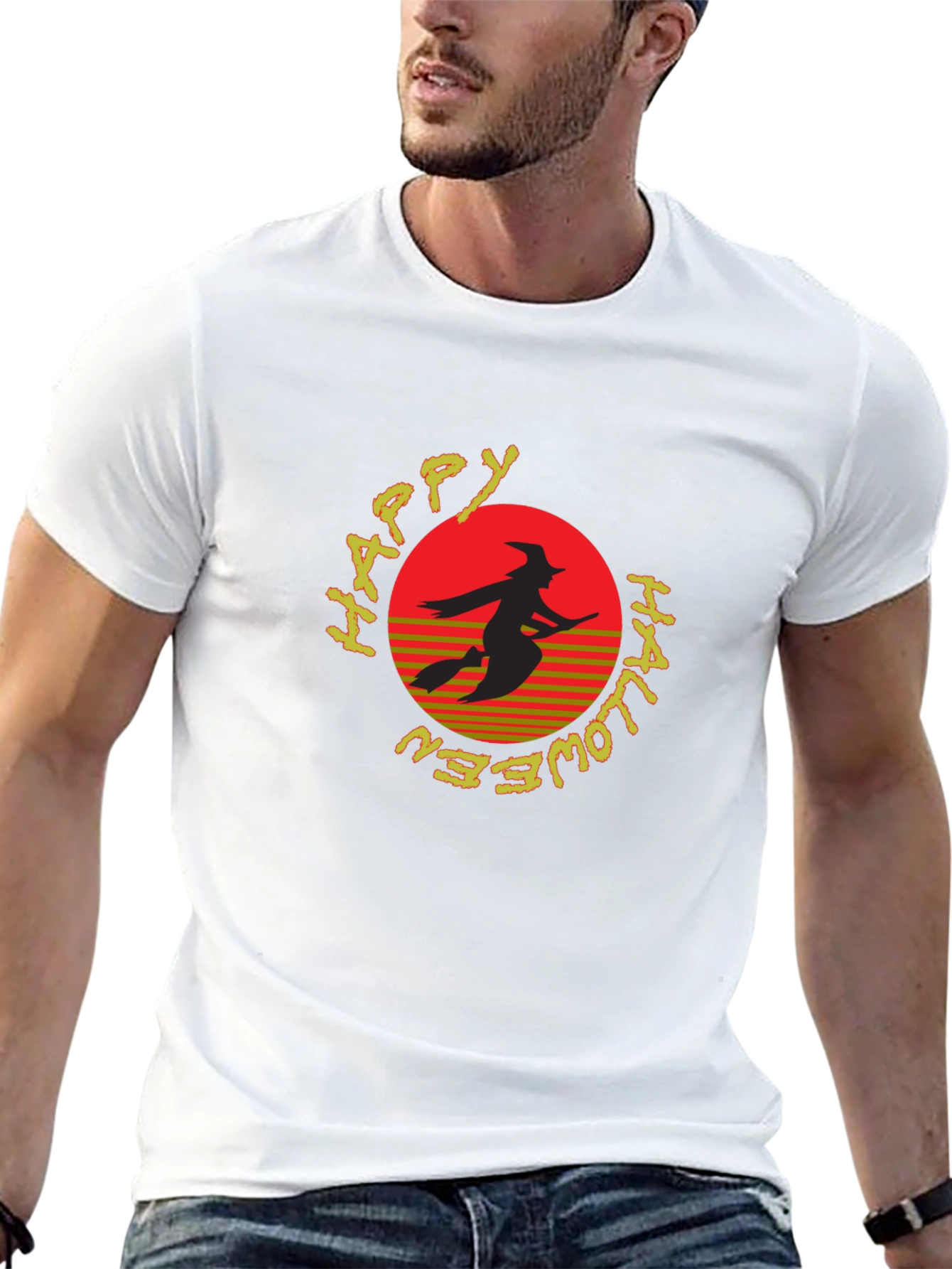 Happy Halloween Witch Silhouette T-Shirt