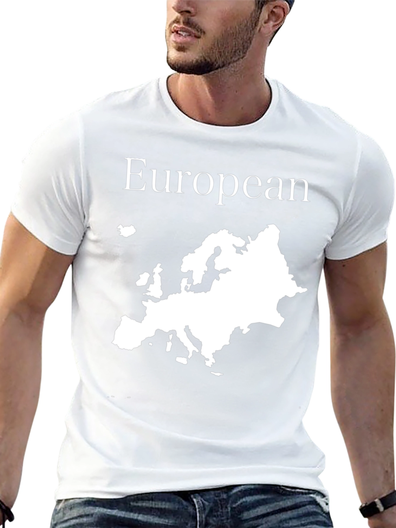 European Map Graphic T-Shirt - Black