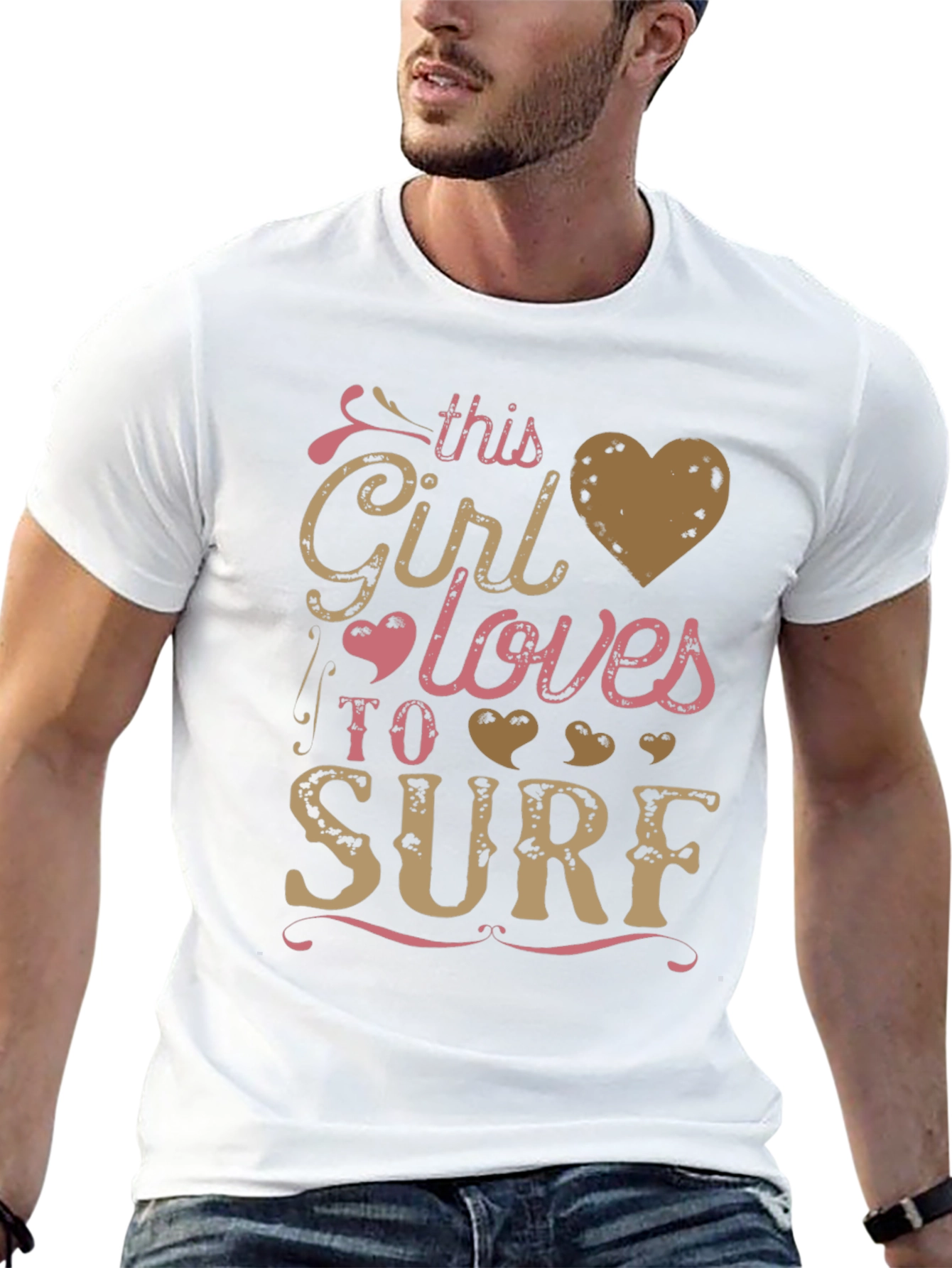 Surf Girl Graphic Tee - Comfortable Cotton T-Shirt
