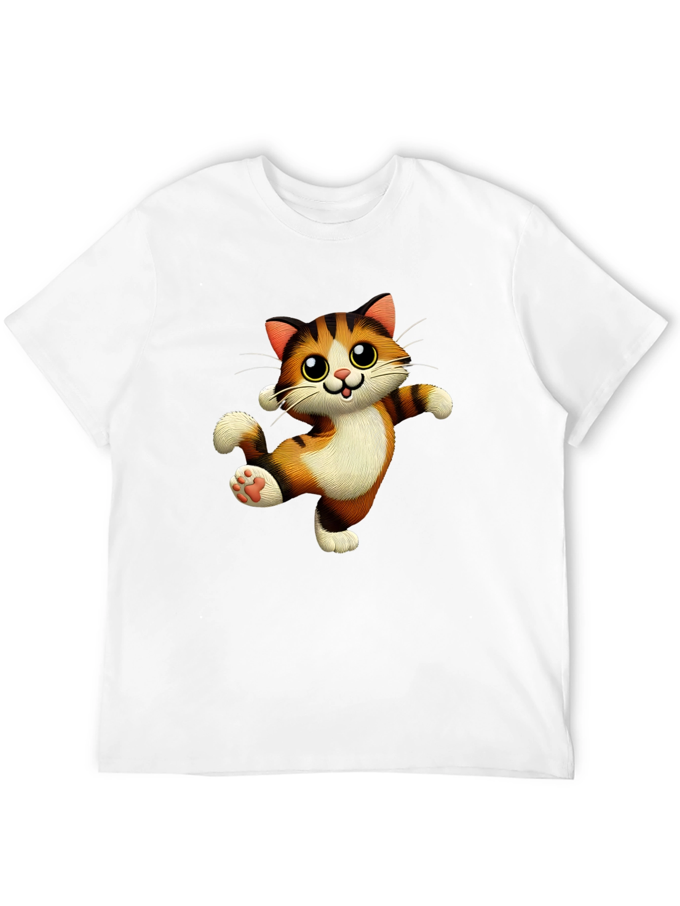 Cute Cartoon Cat Graphic T-Shirt