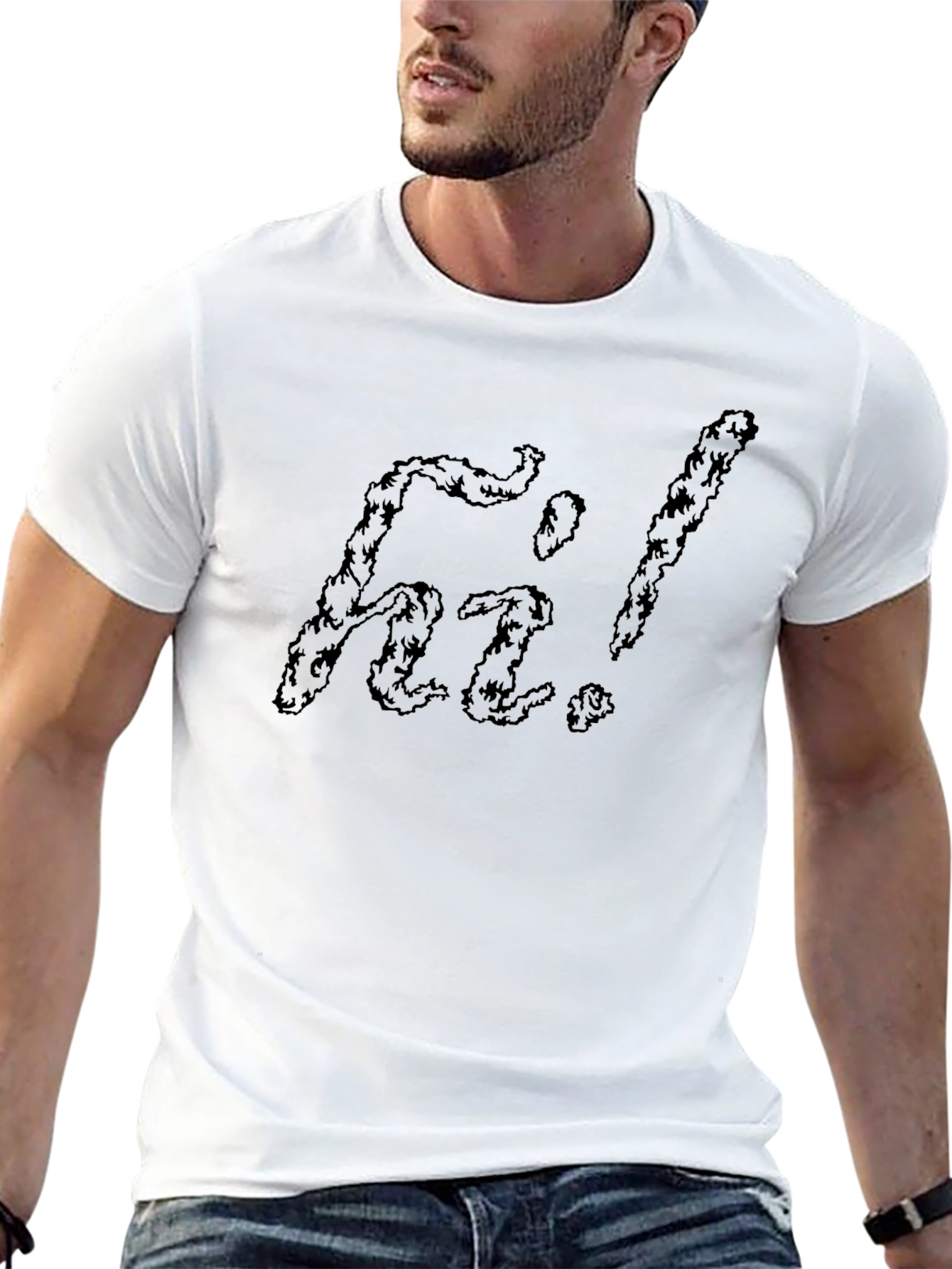 Edgy Hi! Graphic Black Cotton Tee