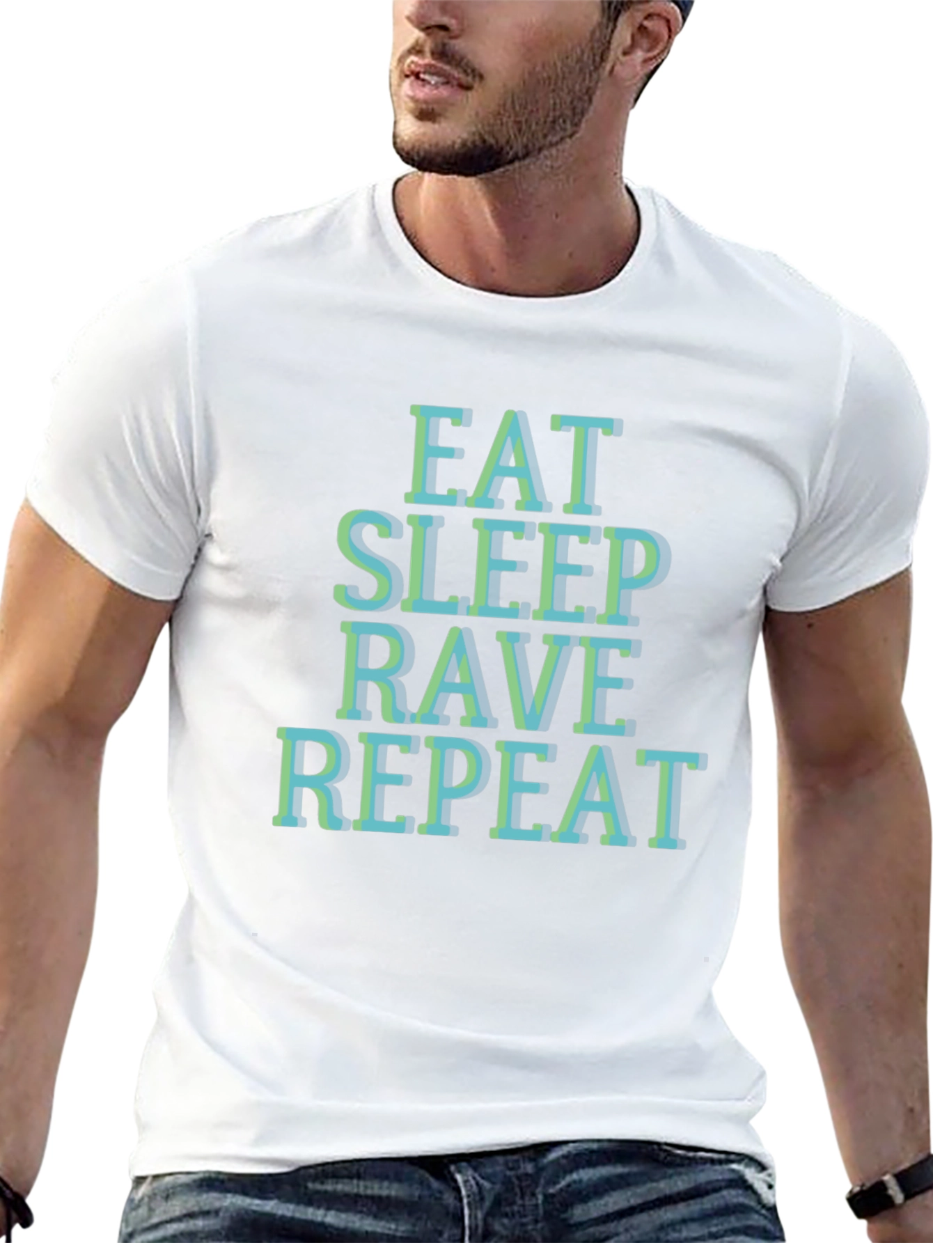 Eat Sleep Rave Repeat T-Shirt - Black Graphic Tee